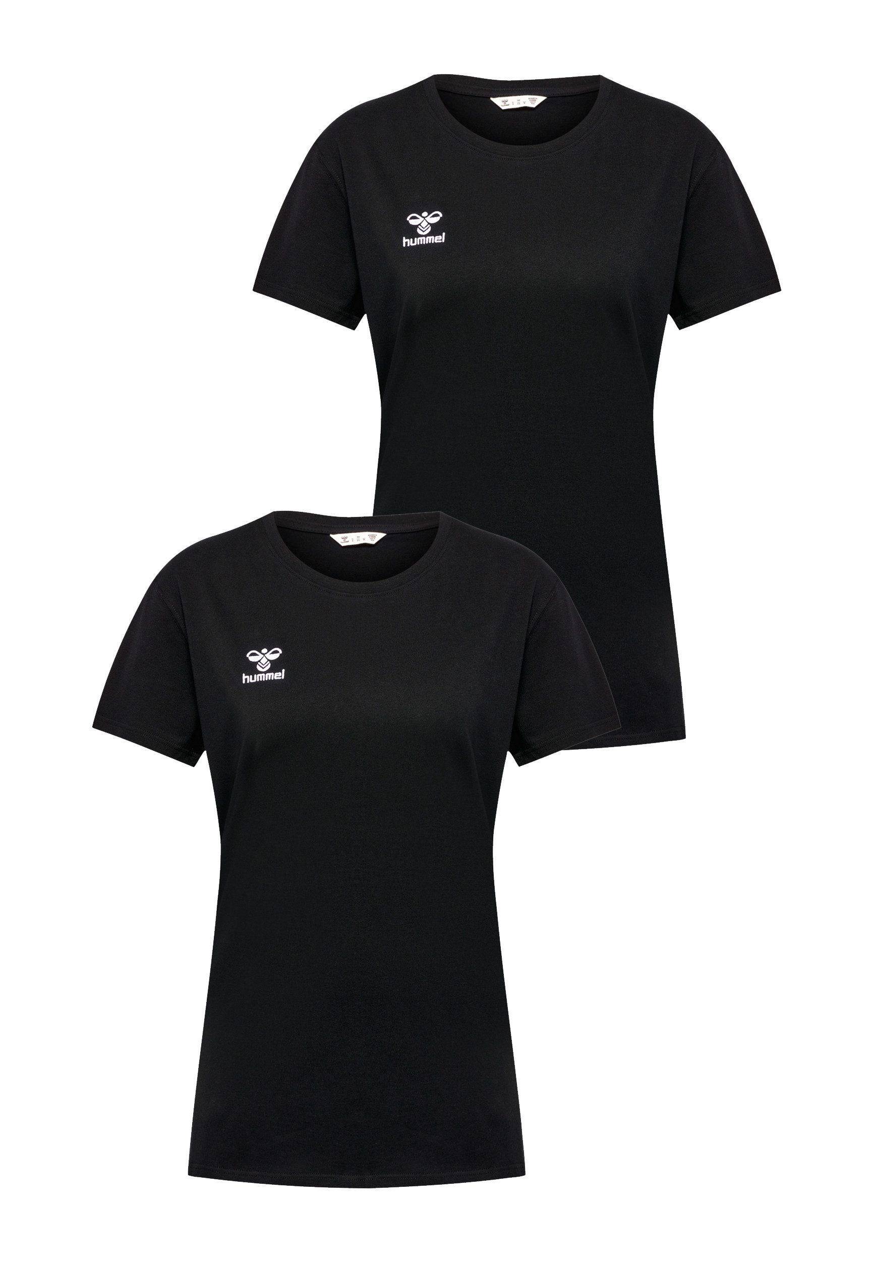 hummel T-Shirt 2er-SET Sport Rundhals Regular fit mit Logo (2-tlg) hmlGO 2.0 T-SHIRT S/S WOMAN