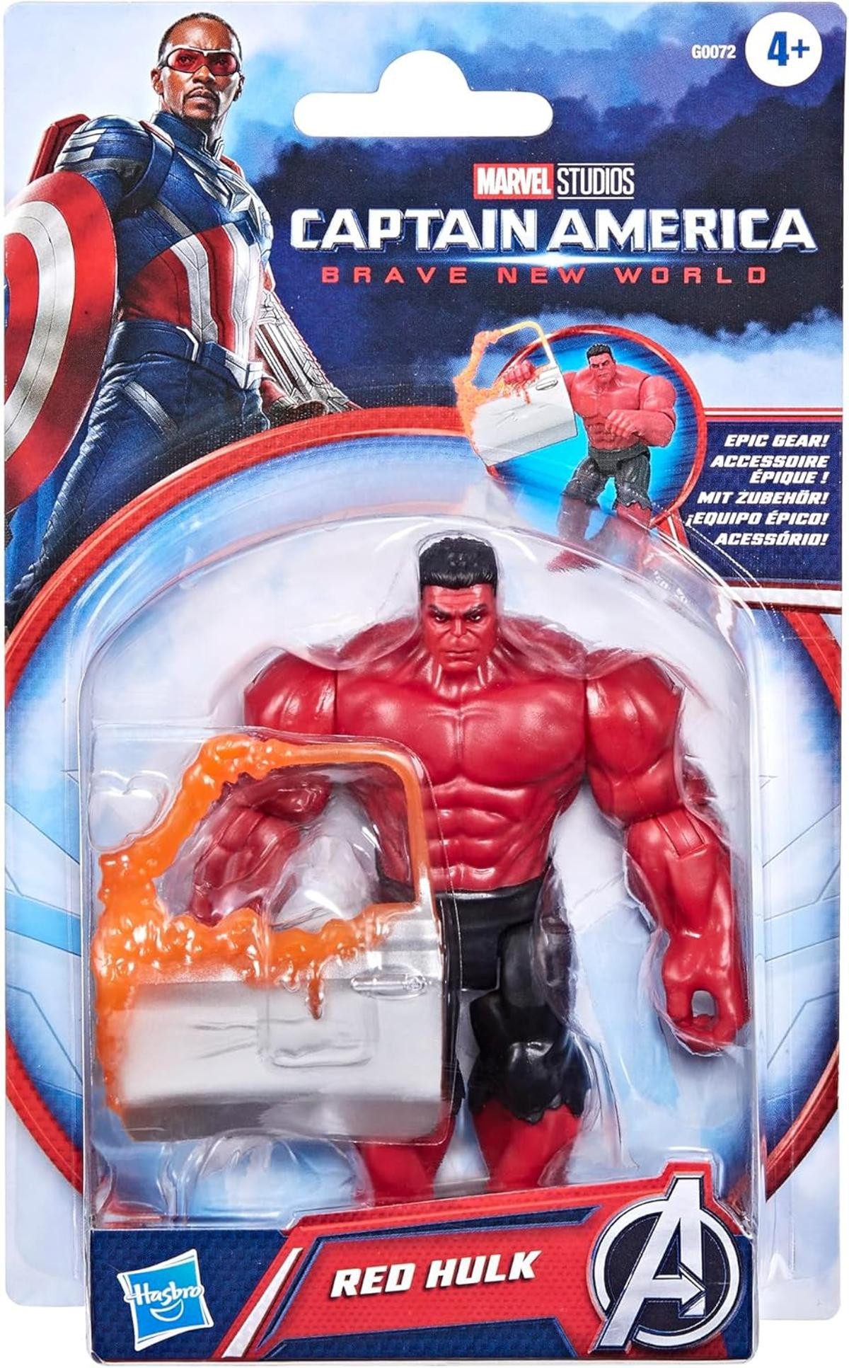 Hasbro Actionfigur Marvel Avengers Epic Hero Series Captain America Red Hulk Figur 4+