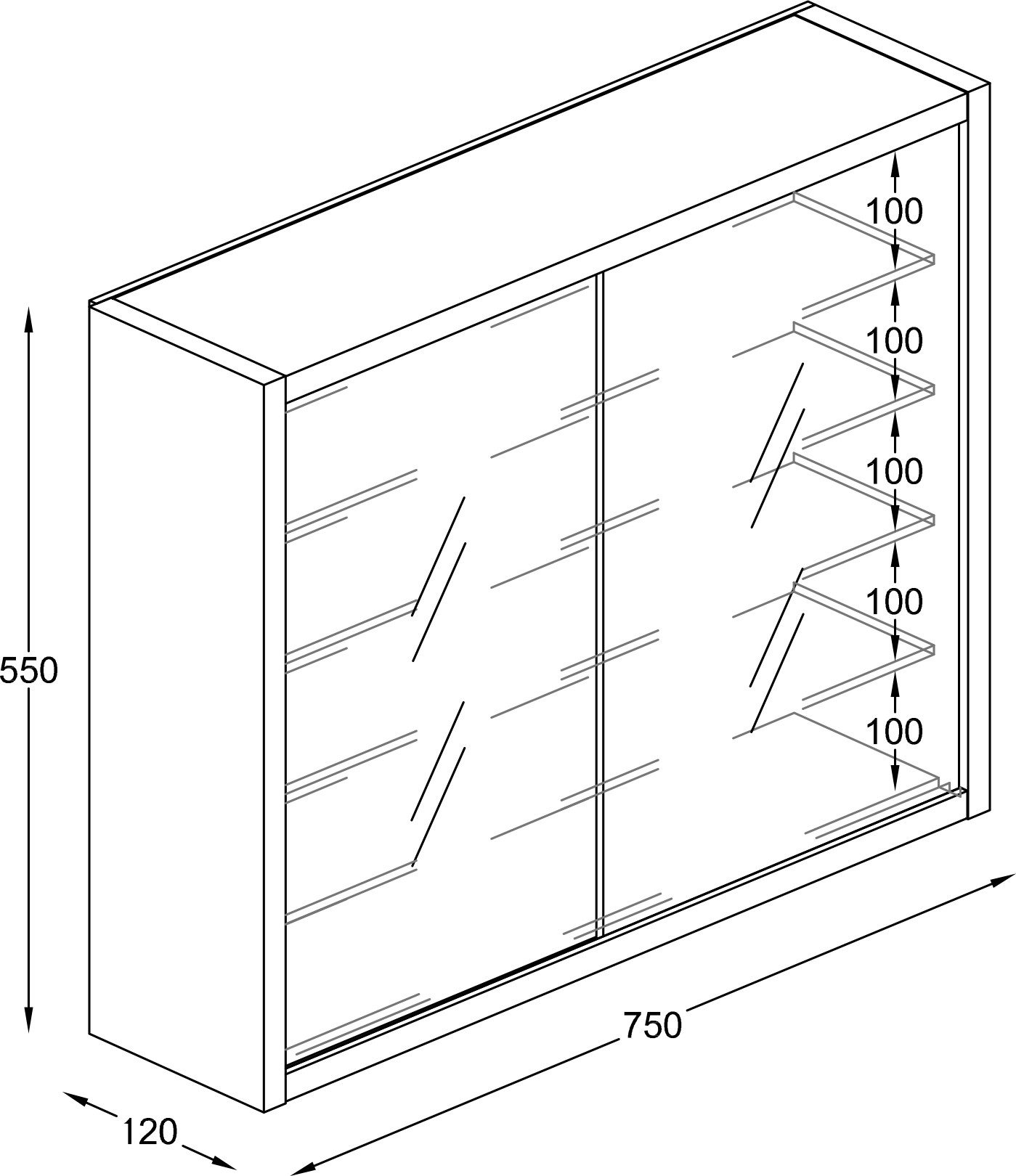 VCM Hängevitrine Drivalo B. 75 x T. 12 x H. 55 cm Präsentation und Aufbewahrung von Sammlerstücken, Wohnzimmer oder Büro – Bild 4 von 4