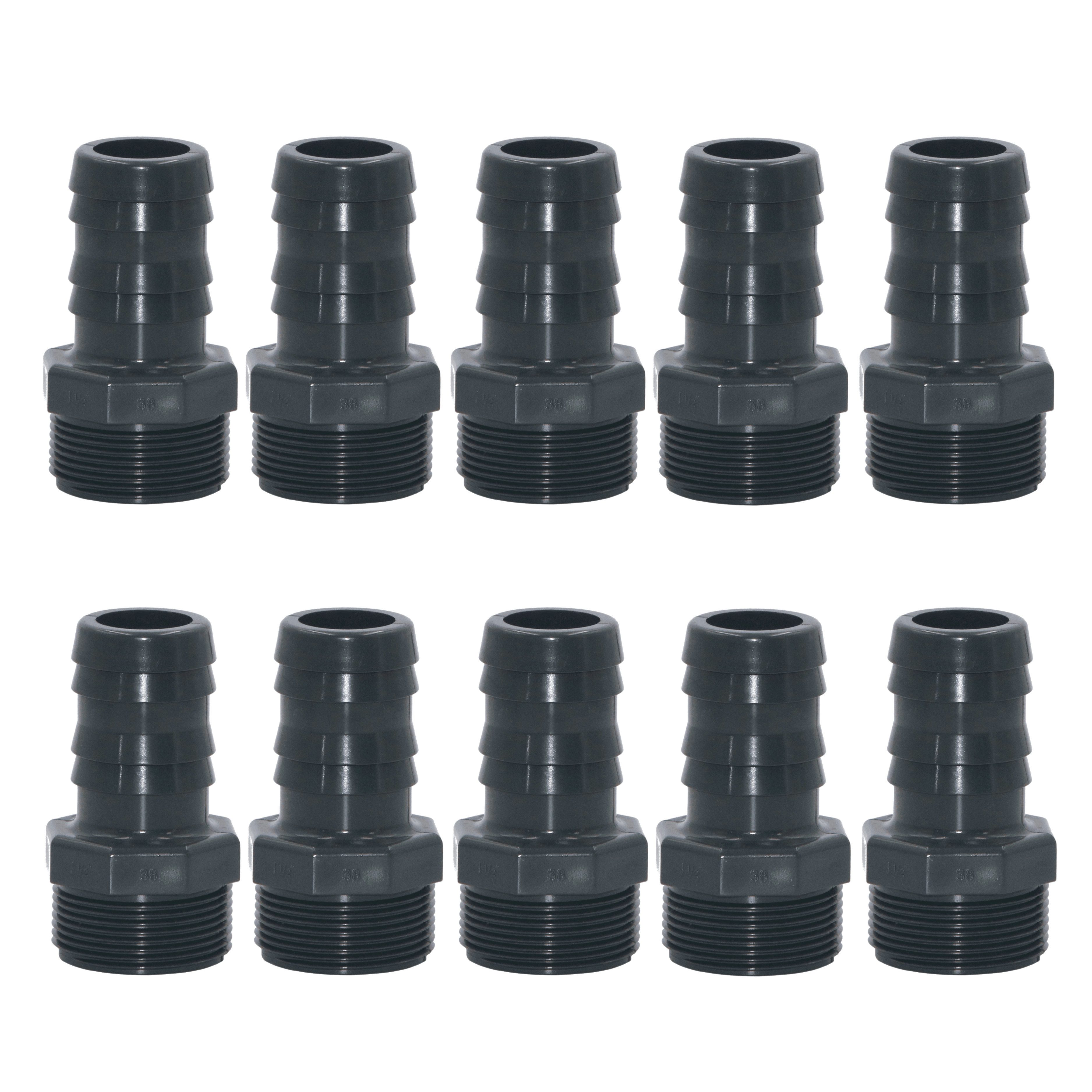 HAF Rohrverbinder 1-10x PVC Druckschlauchtülle 38mm x 1 1/2" AG Schlauchanschluss, Max. Arbeitsdruck 16 bar bei 20 C°