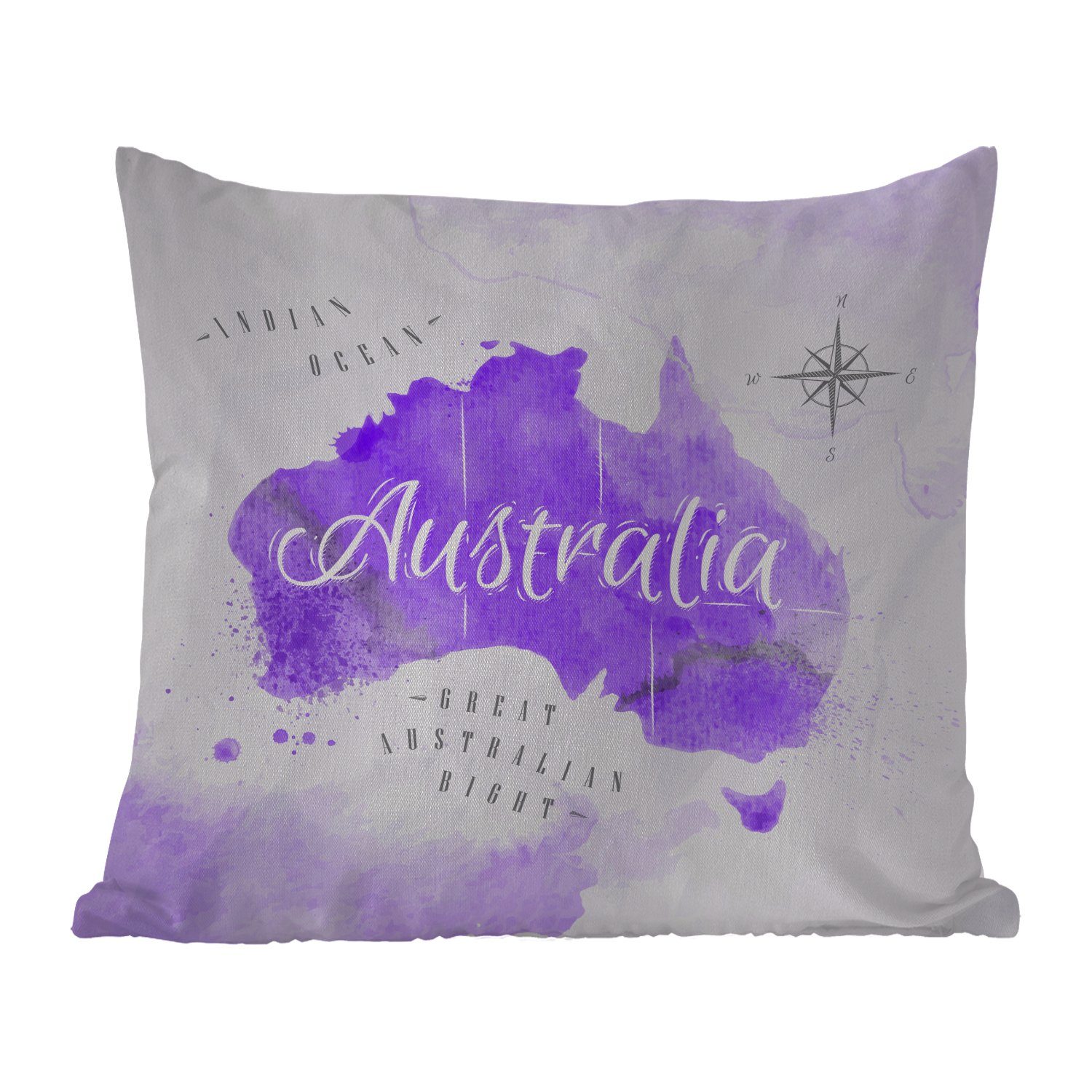 - Kissenhülle, Dekokissen, Kissenbezüge, Dekokissen Karte Outdoor Australien MuchoWow Dekokissenbezug, Aquarell, -