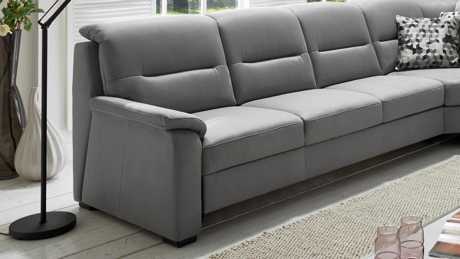 POLIPOL Ecksofa Ecksofa Monroe Wohnlandschaft Stoff Microfaser grau Bonellfederkern, 3 Teile
