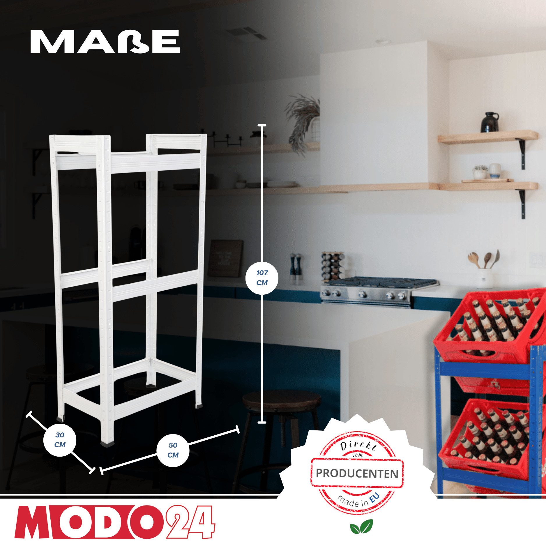 Modo24 Kastenständer Helios Kistenregal Metall, Kellerregal für 2-3 Kisten, günstig online kaufen