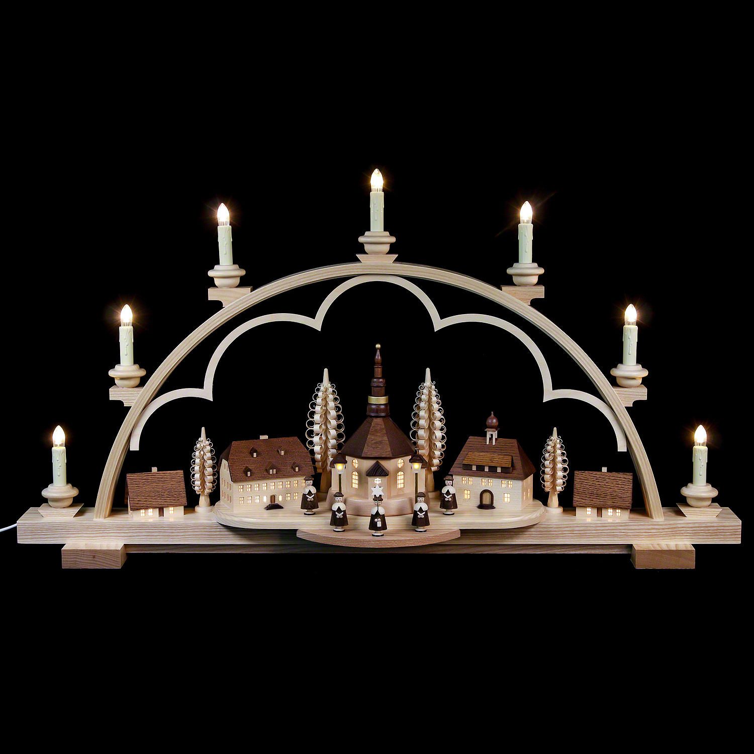 Schwibbogen Schwibbogen Seiffener Dorf natur (80x15x43cm) von Müller Kleinkunst