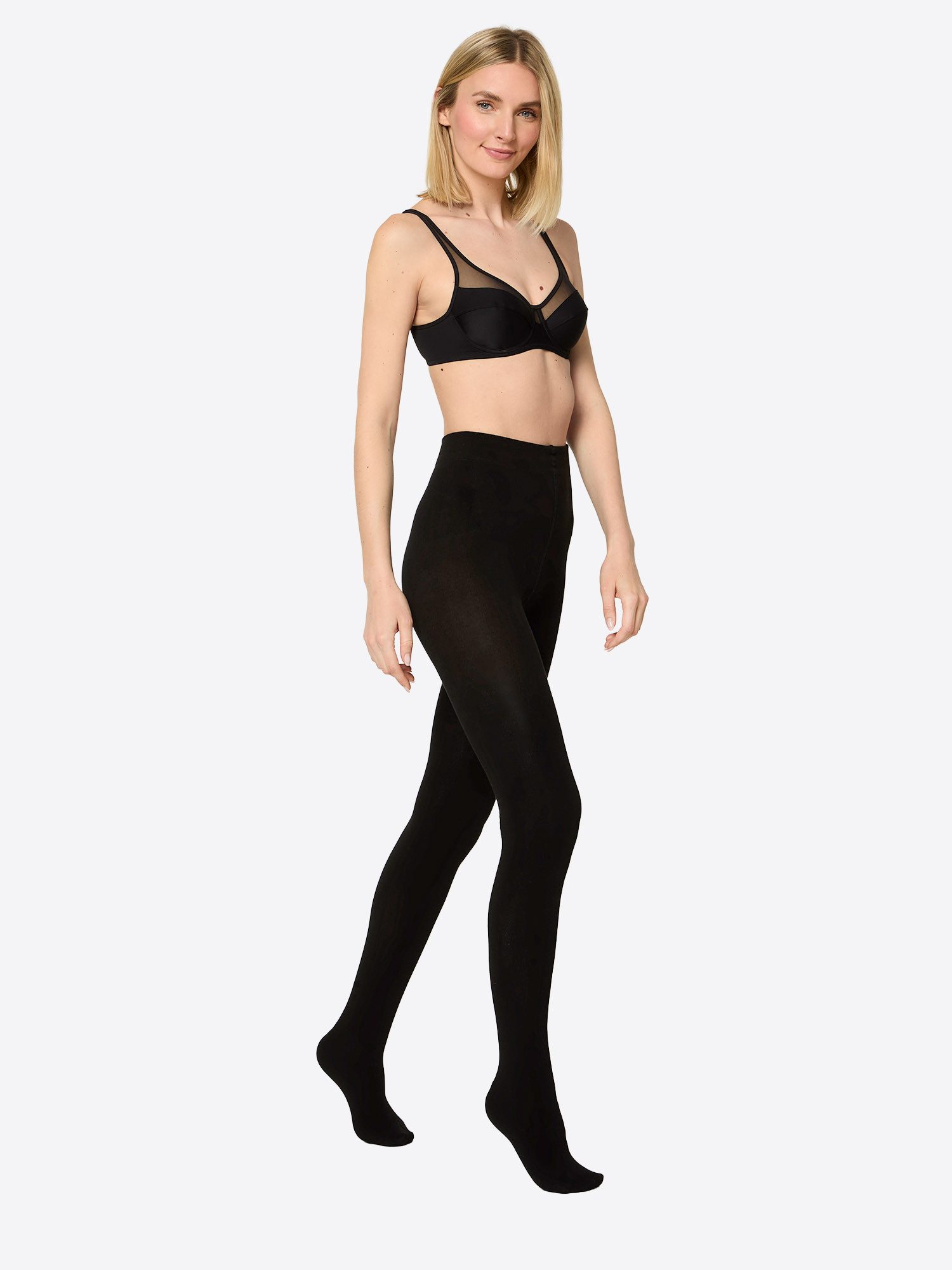 Nur Die Feinstrumpfhose 4er Sparpack Flauschige Baumwolle 100 DEN (4 St) nylon transparent Fein-strumpfhose