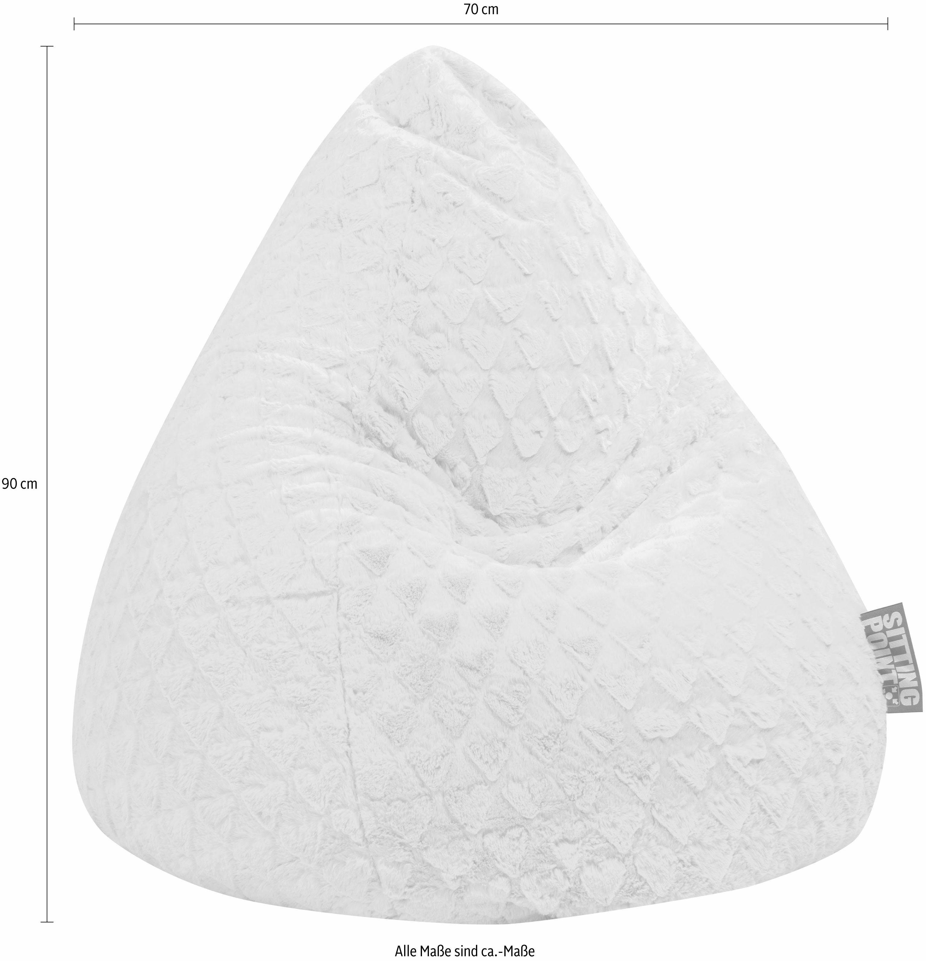Sitting Point Sitzsack BeanBag Fluffy 120 l Weiß Herz-Muster günstig online kaufen