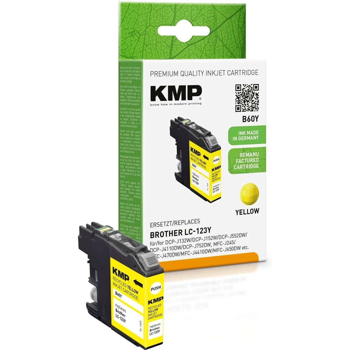 KMP KMP B60Y Druckerpatrone 1 Stück(e) Kompatibel Gelb Tintenpatrone