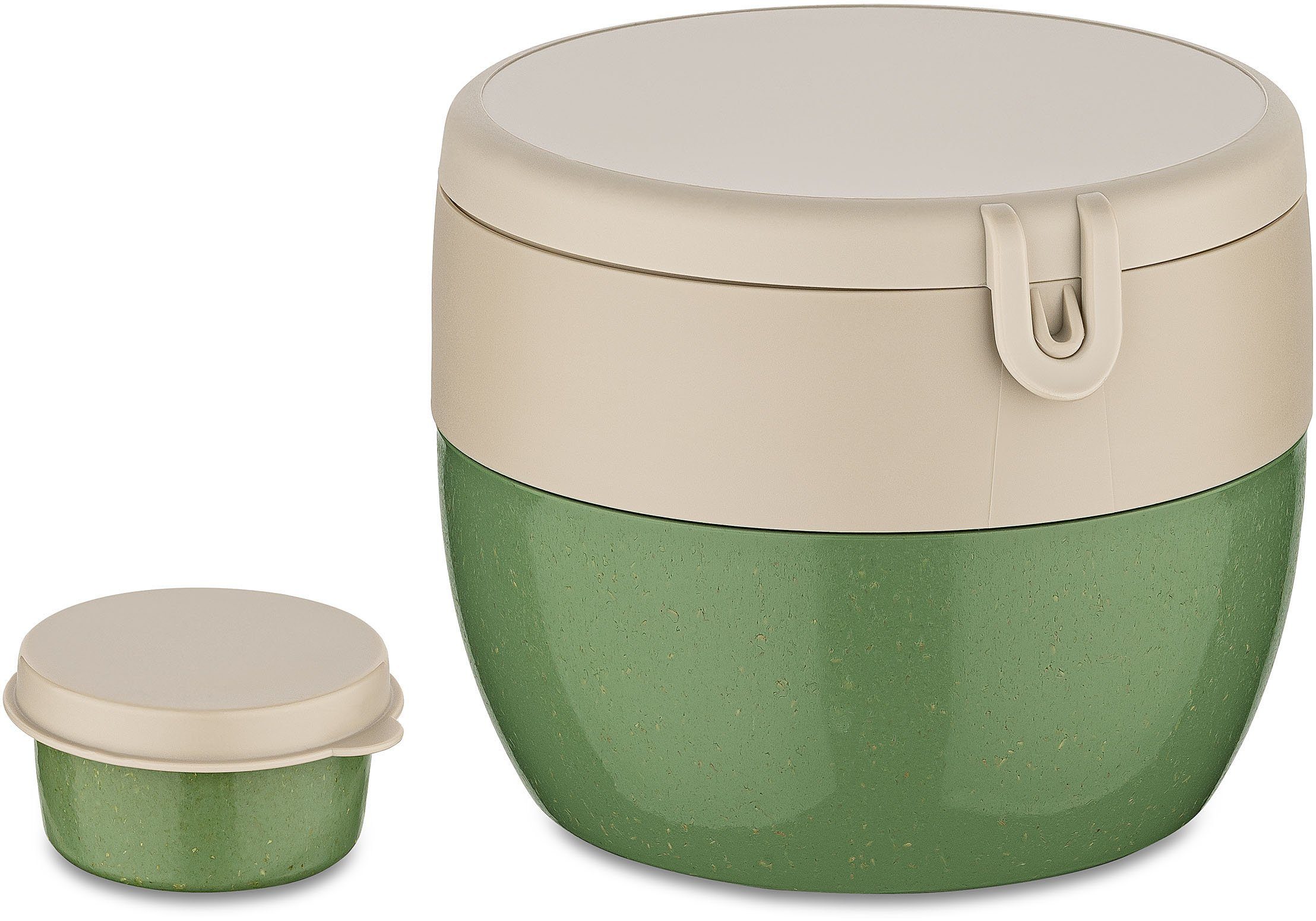 KOZIOL Lunchbox BENTOBOX nature 2-tlg), leaf Kunststoff, Material,spülmaschinengeeignet,melaminfrei,recycelbar biozirkulärem green M, (Set