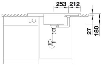 Blanco Granitspüle ZIA 9 E, eckig, 51/93 cm, (1 St), erhältlich in mehreren Цвета(ов)