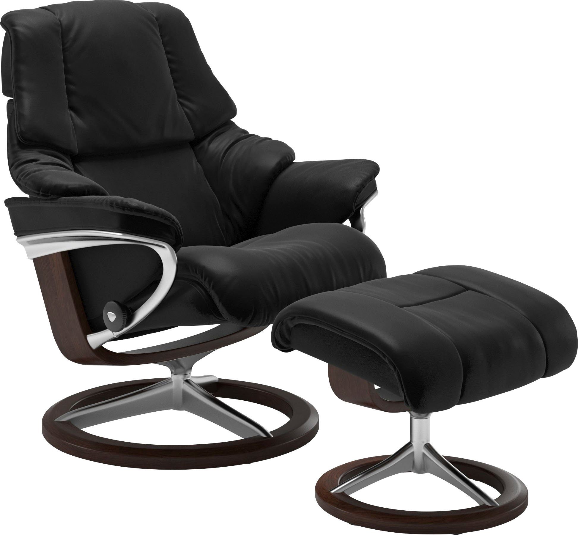 Stressless® Relaxsessel Reno (Set, Relaxsessel mit Hocker), mit Hocker, mit Signature Base, Размер S, M & L, Gestell Braun
