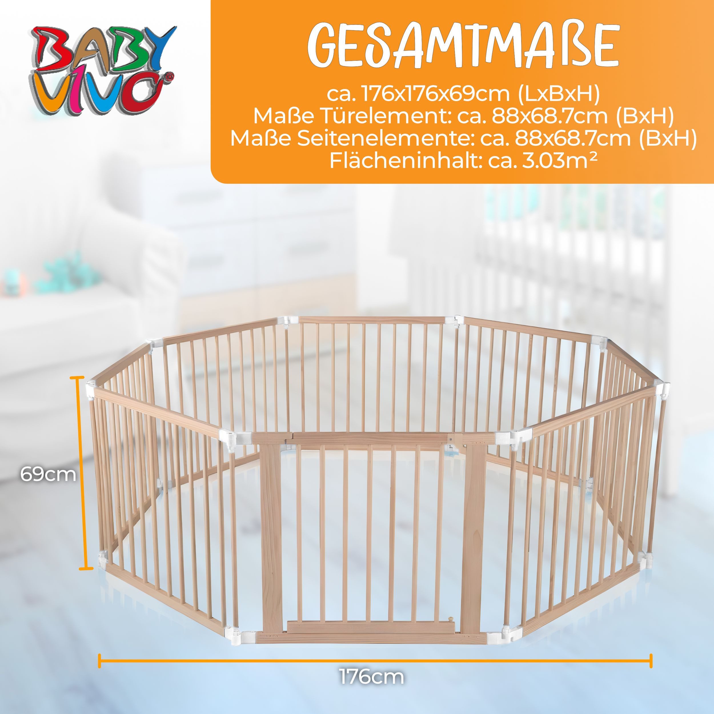 Baby Vivo Laufgitter aus Holz - günstig online kaufen