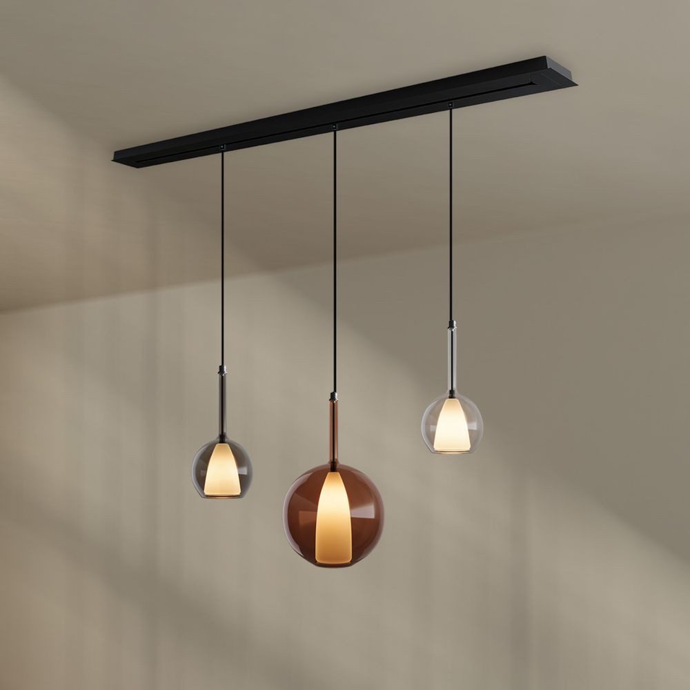 s.luce Pendelleuchte Belluna Esstischleuchte 3-flammig 160cm Baldachin Mehrfarbig