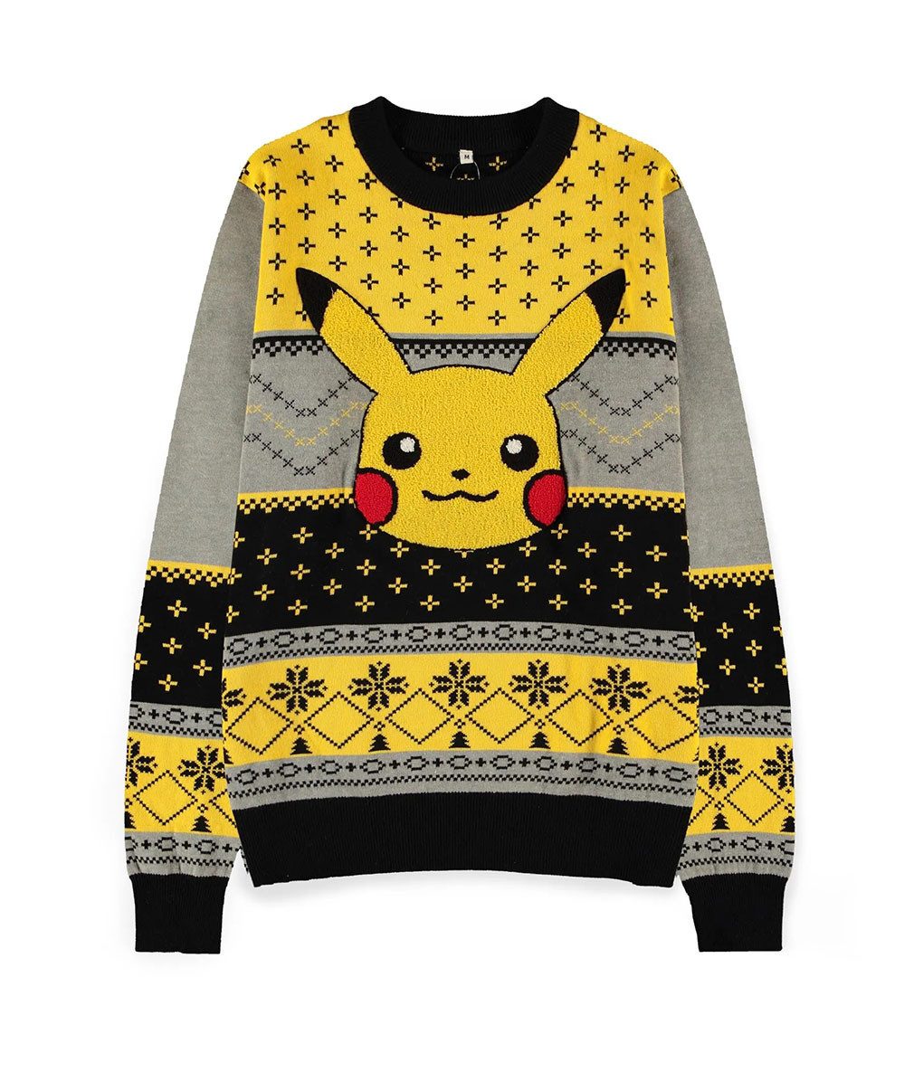 POKÉMON Weihnachtspullover Pikachu Face Christmas Sweater Strickpullover