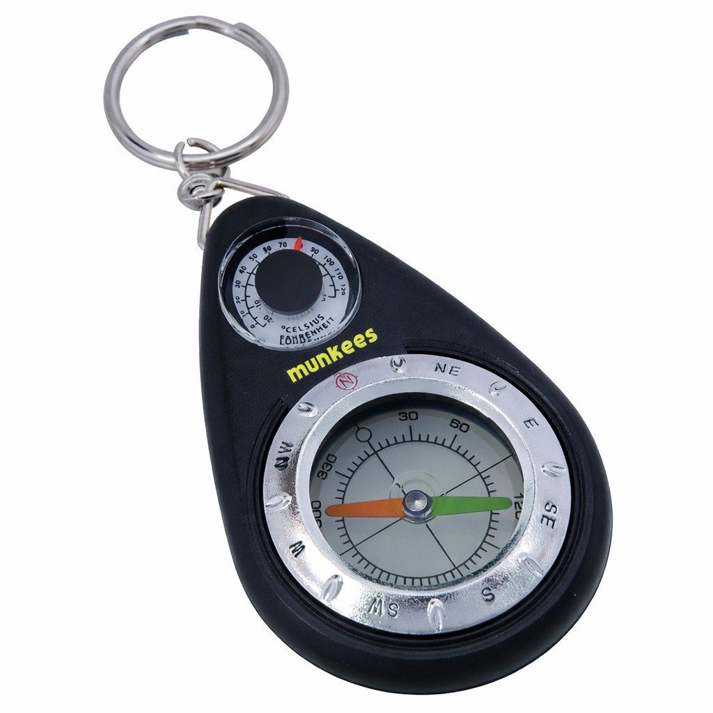 Munkees Kompass Kompass-Schlüsselanhänger-Thermometer, Kompakt, leicht, tragbar