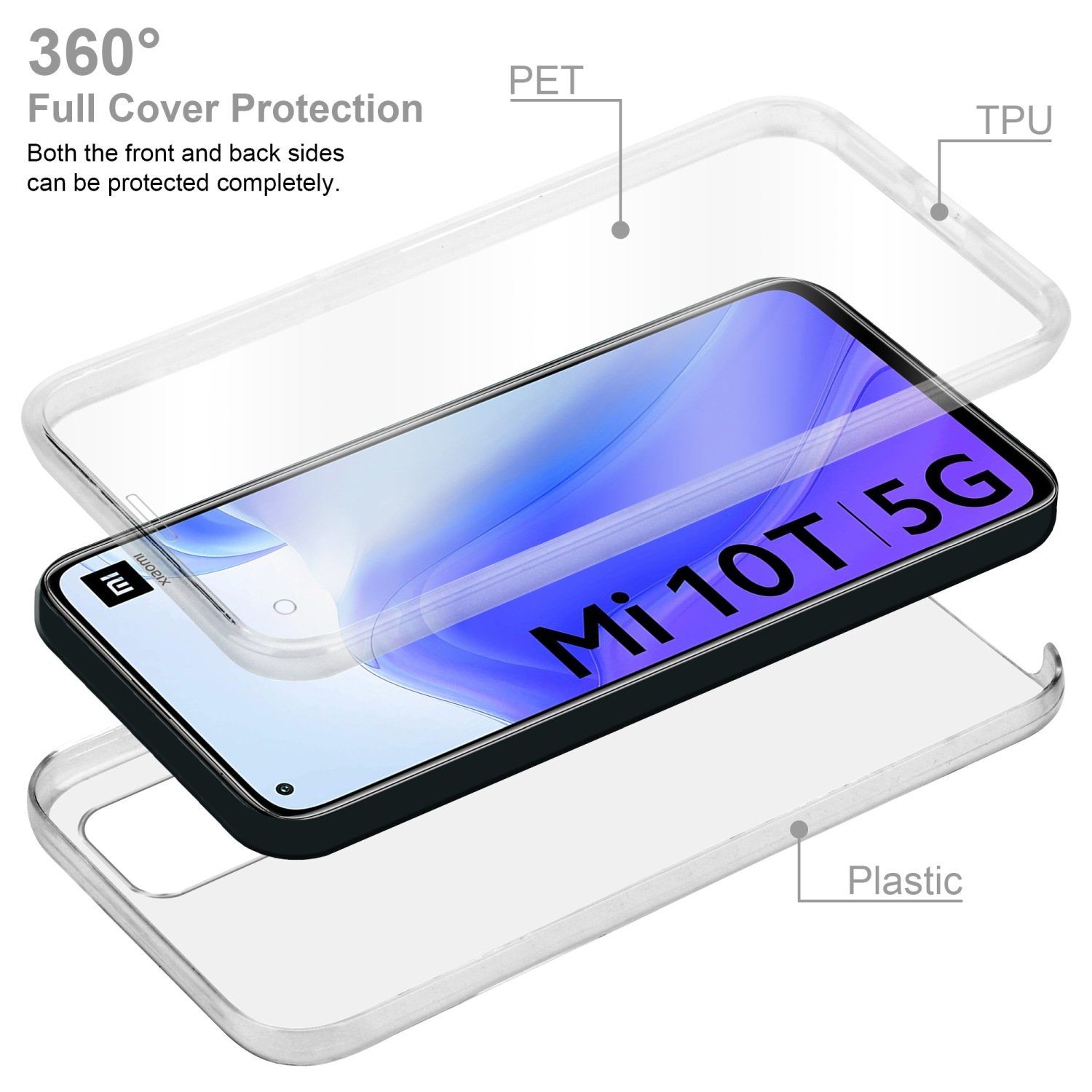 Cadorabo Handyhülle für Xiaomi Mi 10T / Mi 10T PRO Hülle Xiaomi Mi 10T / Mi 10T PRO, Flexible Case Handy Schutzhülle - Hülle - Back Cover 360° Grad