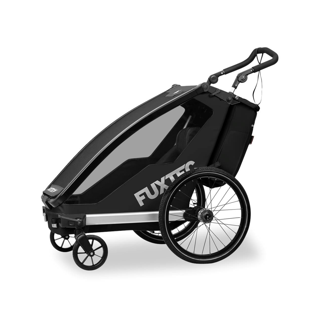 FUXTEC Fahrradkinderanhänger FX-FA1S, faltbar, für 1 Kind geeignet, einfache Umrüstung zum Buggy