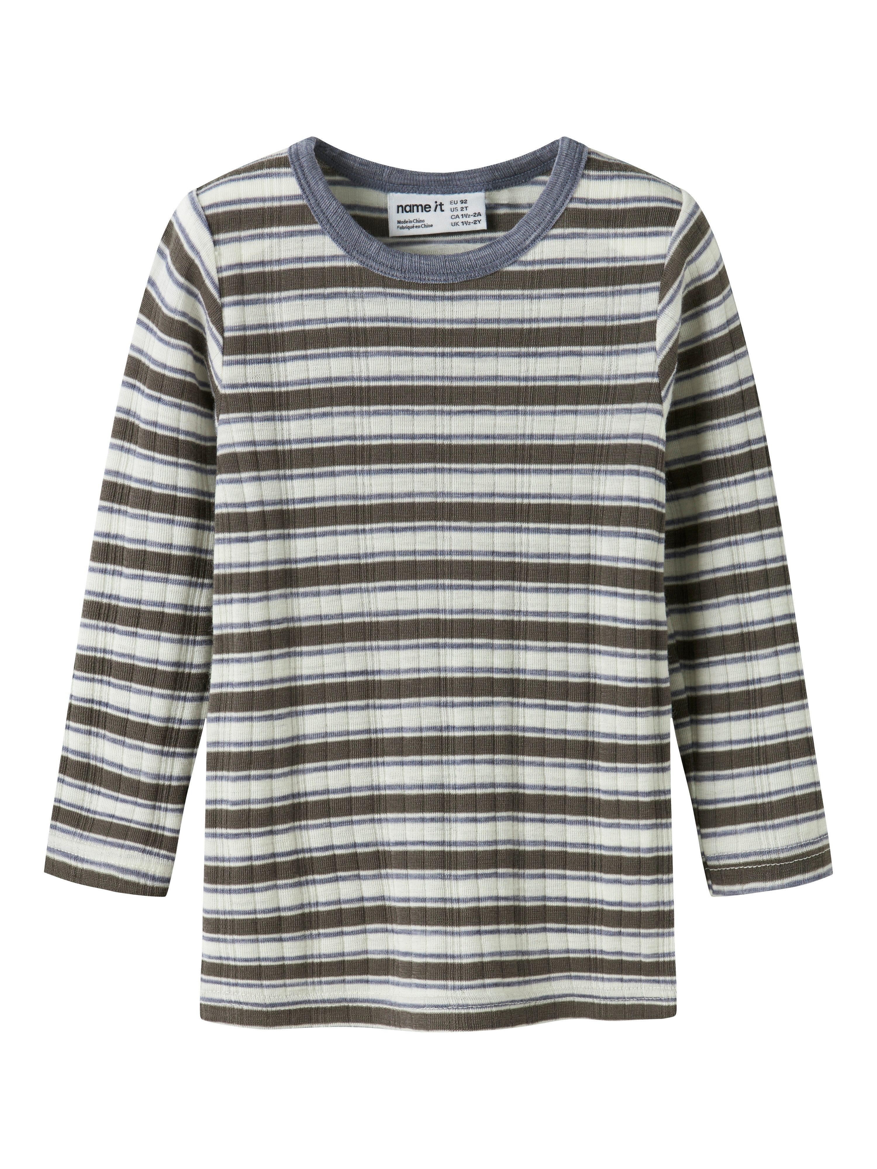 Name It Langarmshirt NMMWANG WOOL NEEDLE LS TOP NOOS Wolle, regular fit