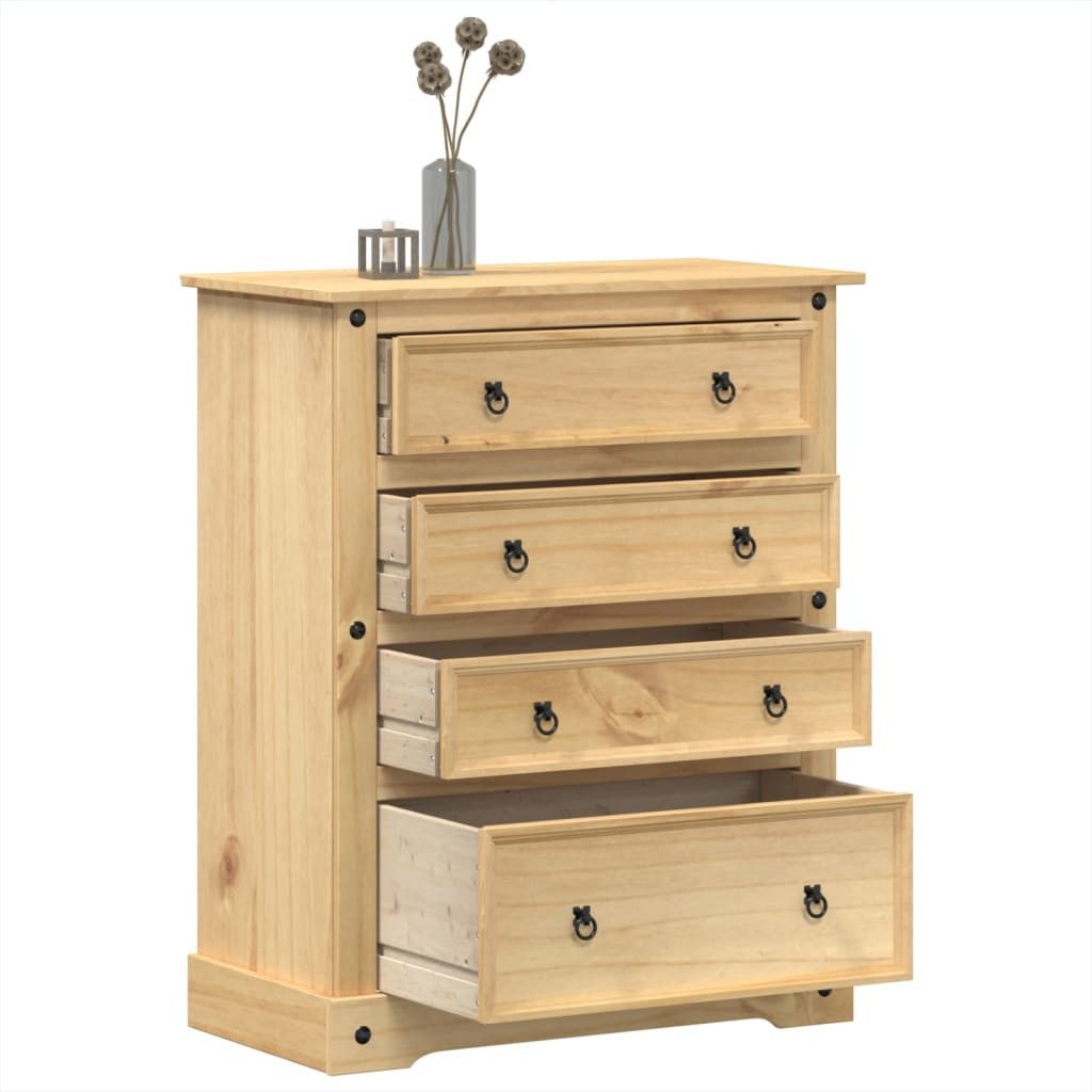 vidaXL Kommode 92 x 48 x 114 cm Kommode Schrank Sideboard Schubladen Corona 92x48x120
