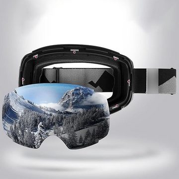 Rnemitery Skibrille Anti-Nebel Snowboard Brille Ski Goggles für Jungen und Mädchen, UV-Schutz 400, mit praktischer Antibeschlagfunktion