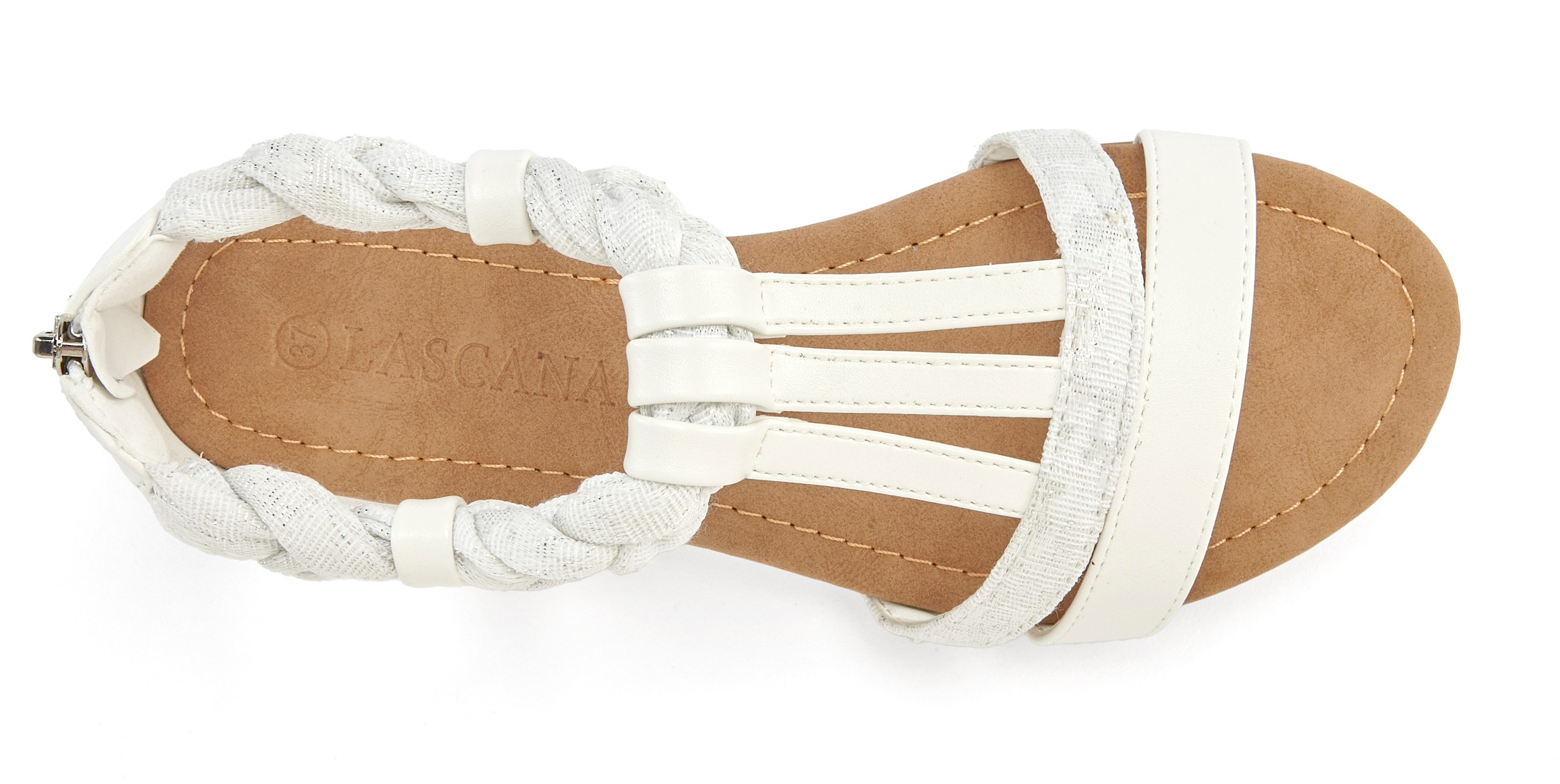 LASCANA Sommerschuh, Sandalette, offener Schuh, Sandale mit aufwendiger Verzierung VEGAN