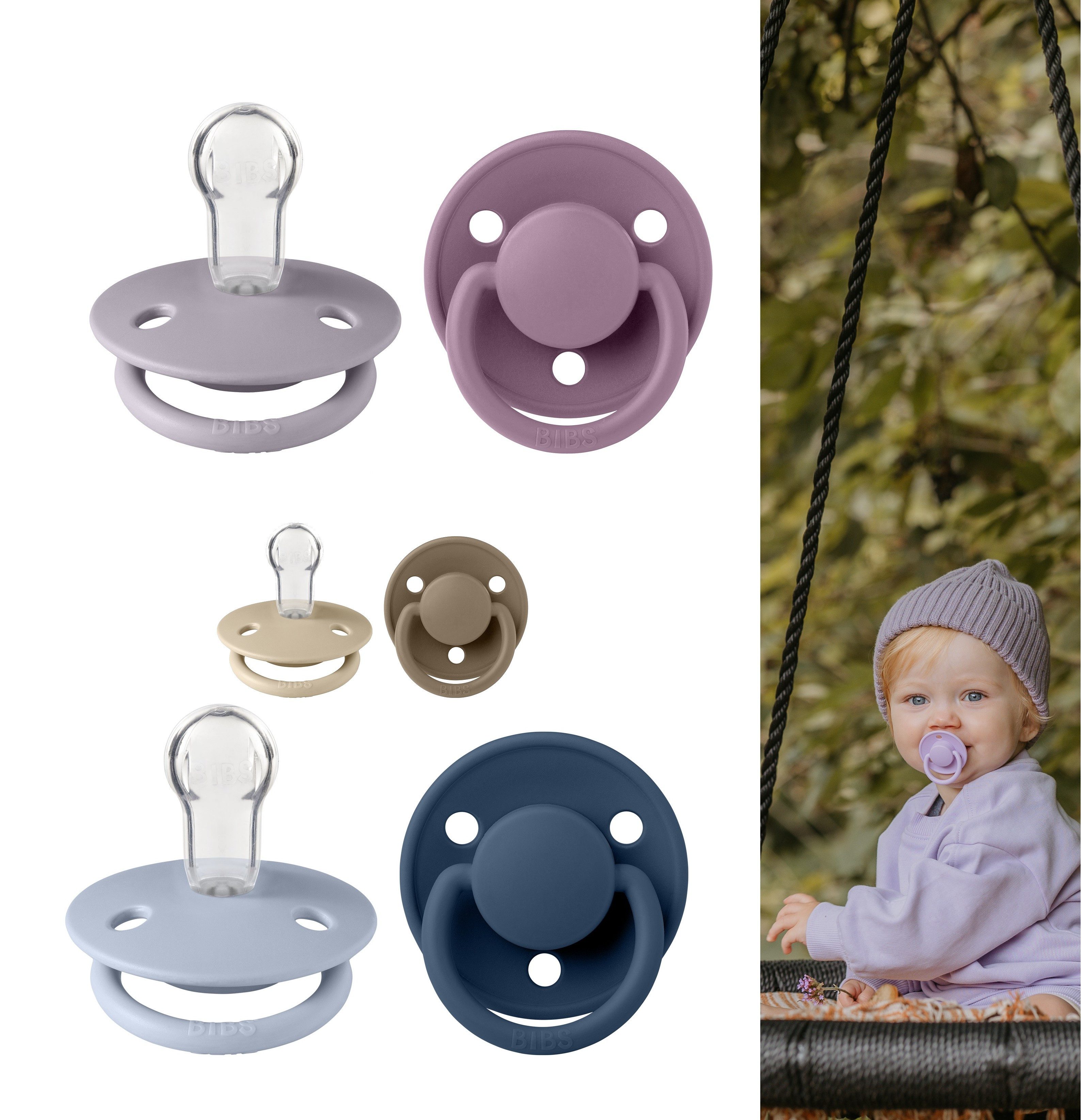 Schnuller Bibs de Lux Kirschform Beruhigungssauger Silikon 0-36 M