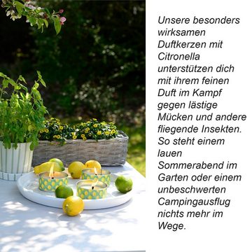 Müller Kerzen Outdoorkerze 10er Set Citronella Maxi Cup "Lemon", Ø 15,3 x H 8,4 cm, gelb (10-tlg)