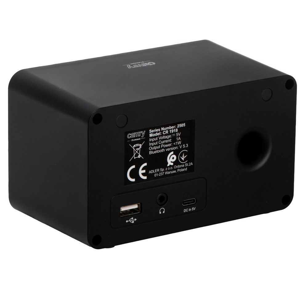 Camry CR 1918 Internet-Radio (WLAN Radio, Dual-Wecker, mit Bluetooth 2,4 GHz, 2,4 Zoll Küchenradio Wecker)