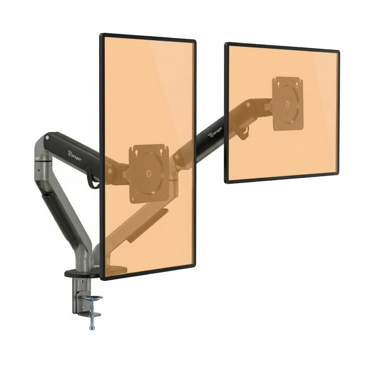 Ranqer Monitor-Halterung Pro Dual, (bis 35 Zoll, für zwei Monitore, Space Gray)