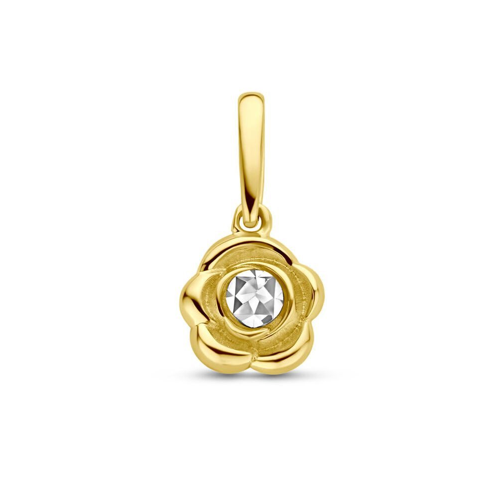NICEANDnoble Kettenanhänger 585er Gelbgold Weißgold bicolor Kettenanhänger Rose