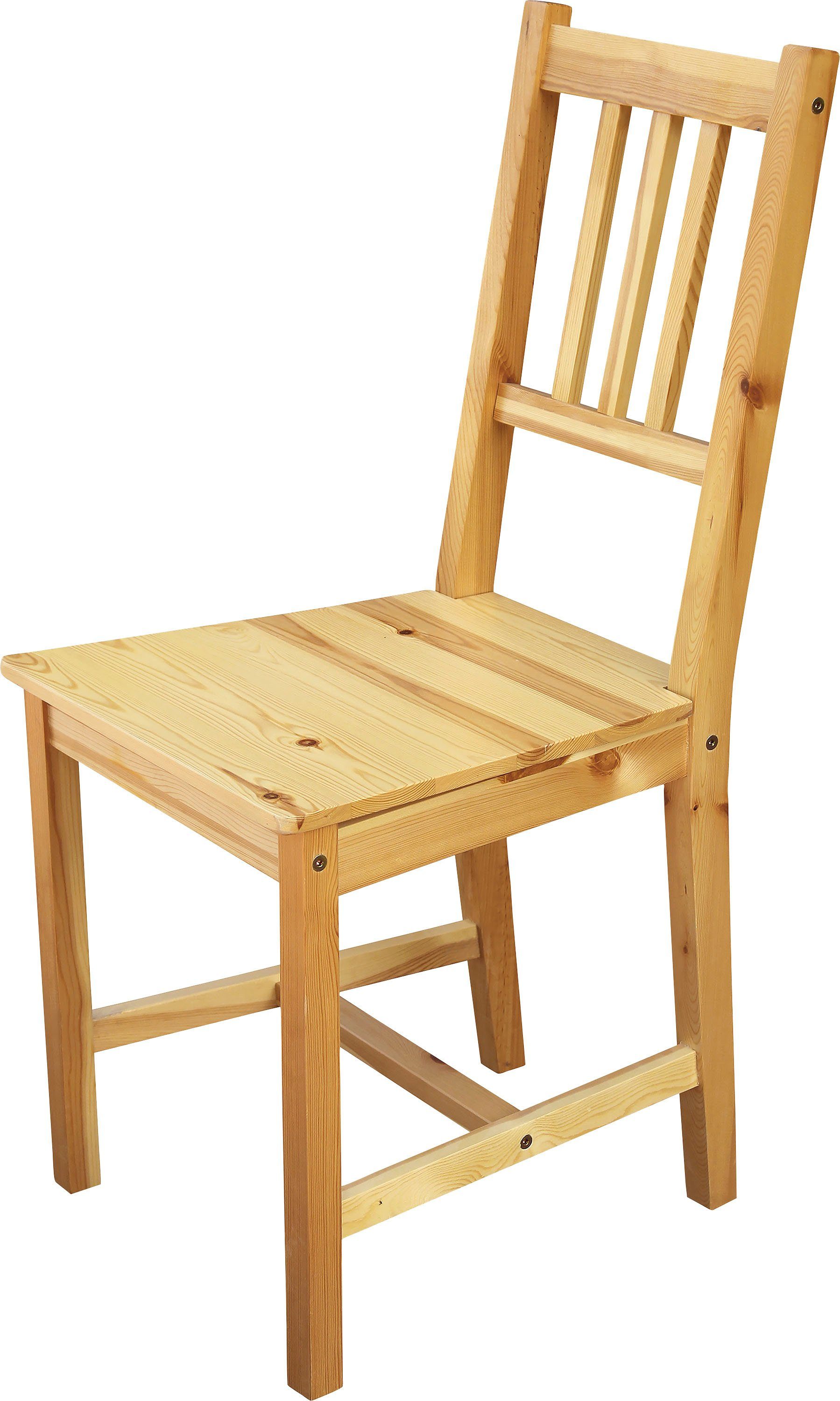 MÖBILIA 4-Fußstuhl (Set, 2 St), aus massivem Kiefernholz