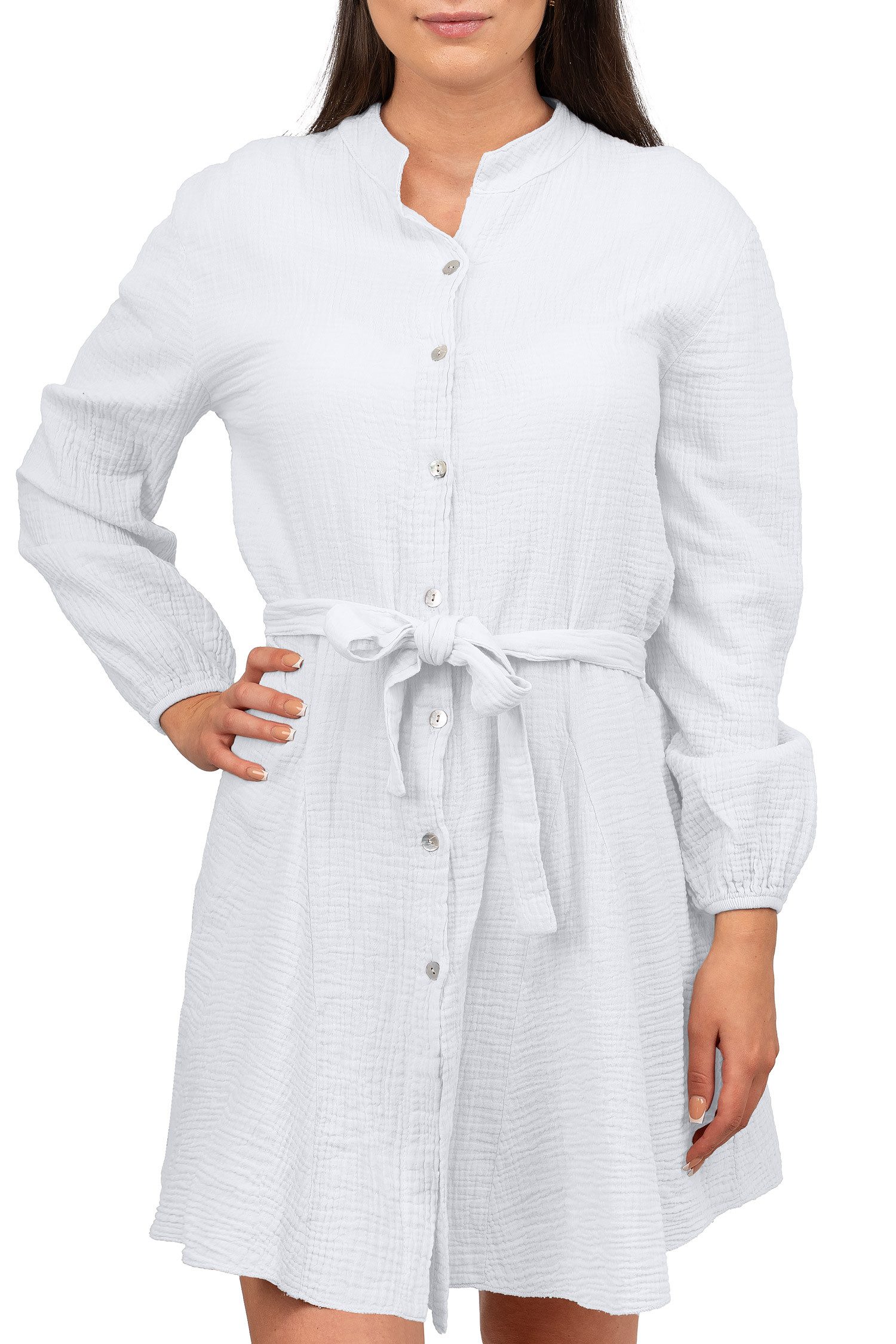 Reichstadt Sommerkleid Damen Oversized Kleider Musselin 25RSW075 Vielseitig kombinierbar als Kleid, Tunika oder Strand-Cover-Up