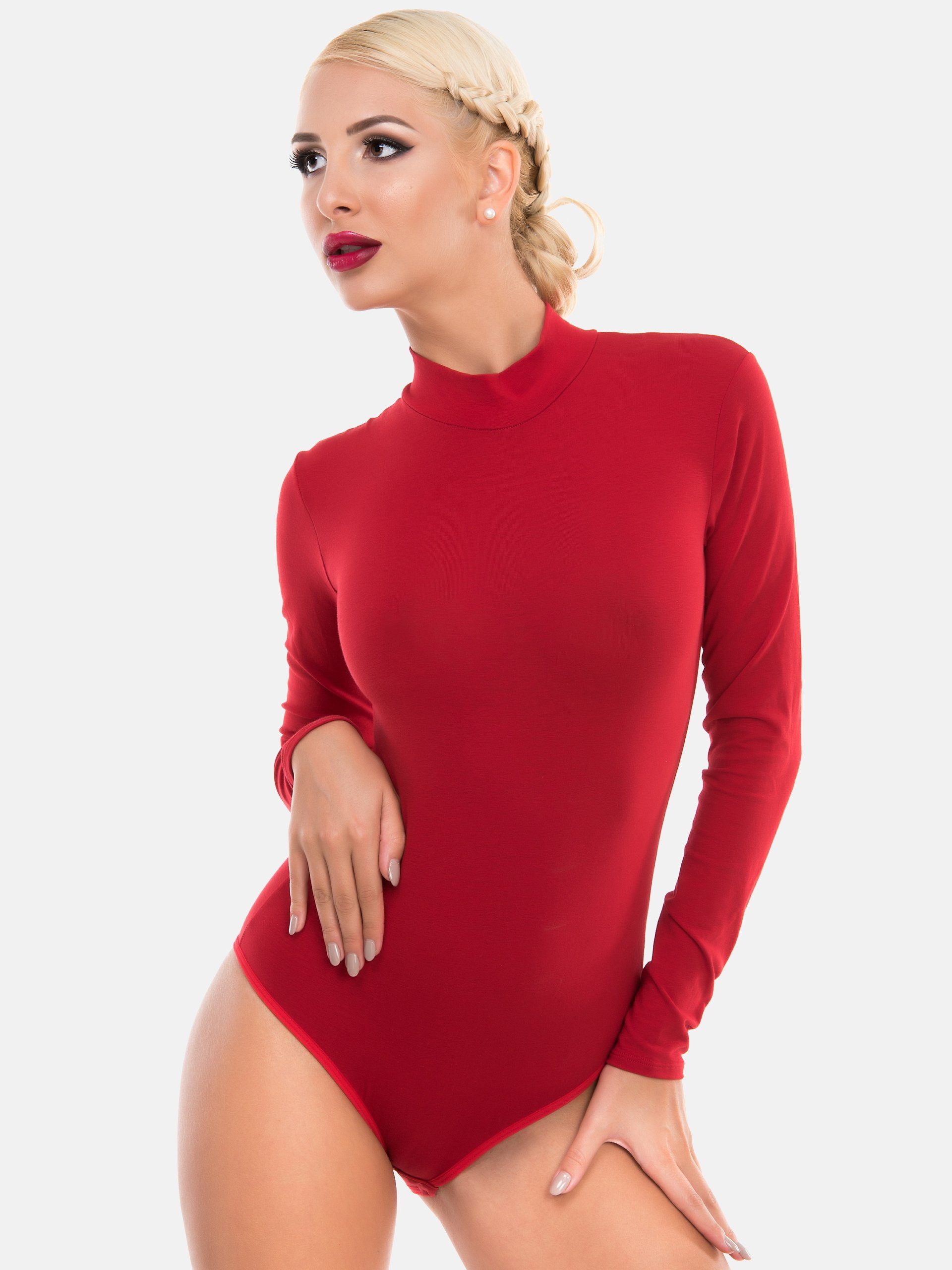 Evoni Body Langarm mit Halbkragen, Figurbetonte 95% Baumwolle günstig online kaufen