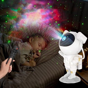 Bedee LED Nachtlicht Astronauten Sternenhimmel Projektor, LED Galaxy Starry Light Projector, Led Weltraum Nachthimmel Lichtprojektor Lampe Mit Timer Fernbedienung, für Schlafzimmer und Decke, Perfekt Geschenk für Kinder und Erwachsene