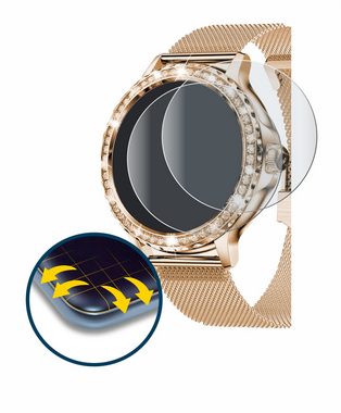 BROTECT Full-Screen Schutzfolie für walkbee Smartwatch 1.3" (rund), Displayschutzfolie, 2 Stück, 3D Curved matt entspiegelt Full-Screen Anti-Reflex
