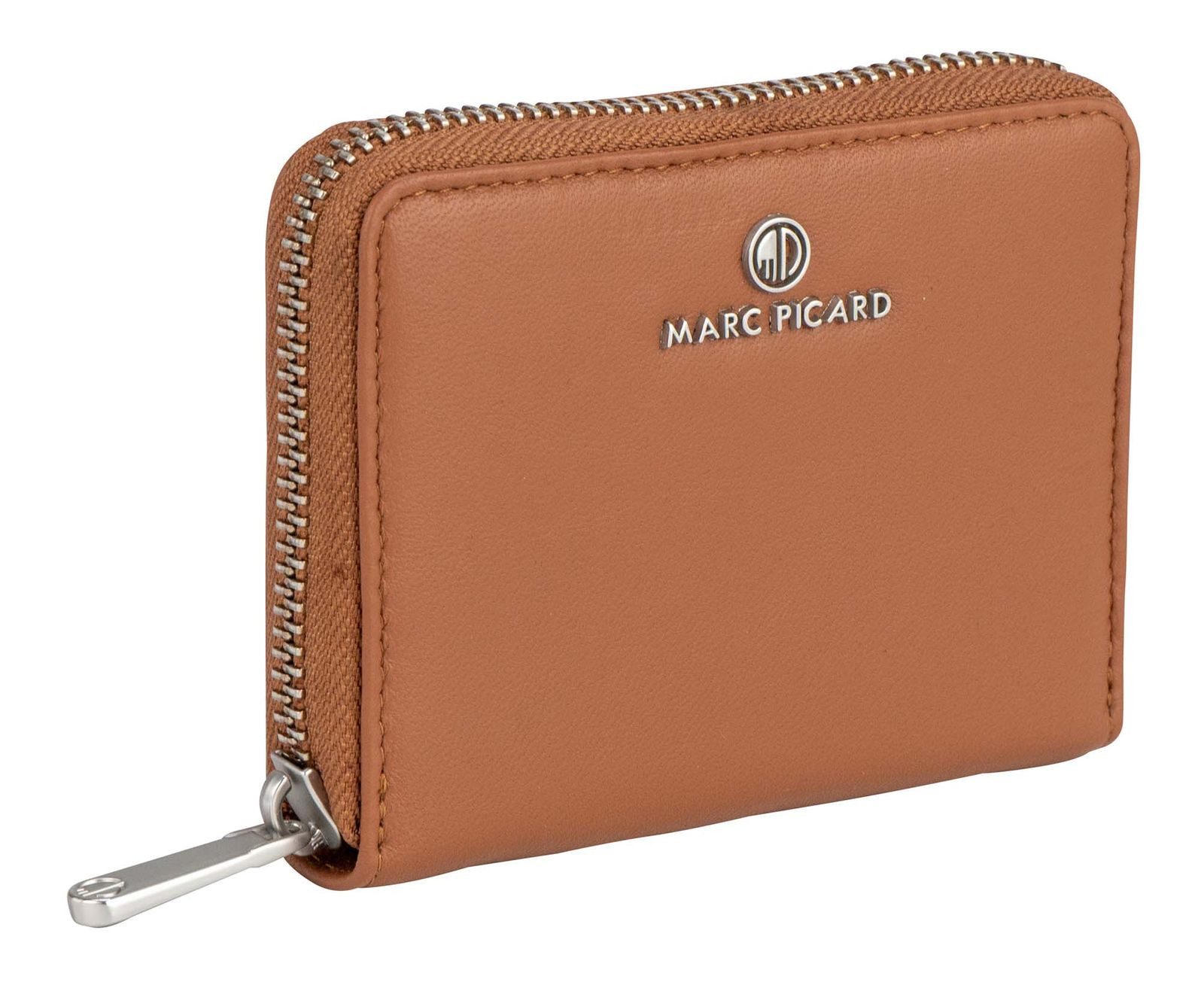 Marc Picard Geldbörse Zip Wallet, aus echtem Lammleder mit RFID-Blocker Schutz