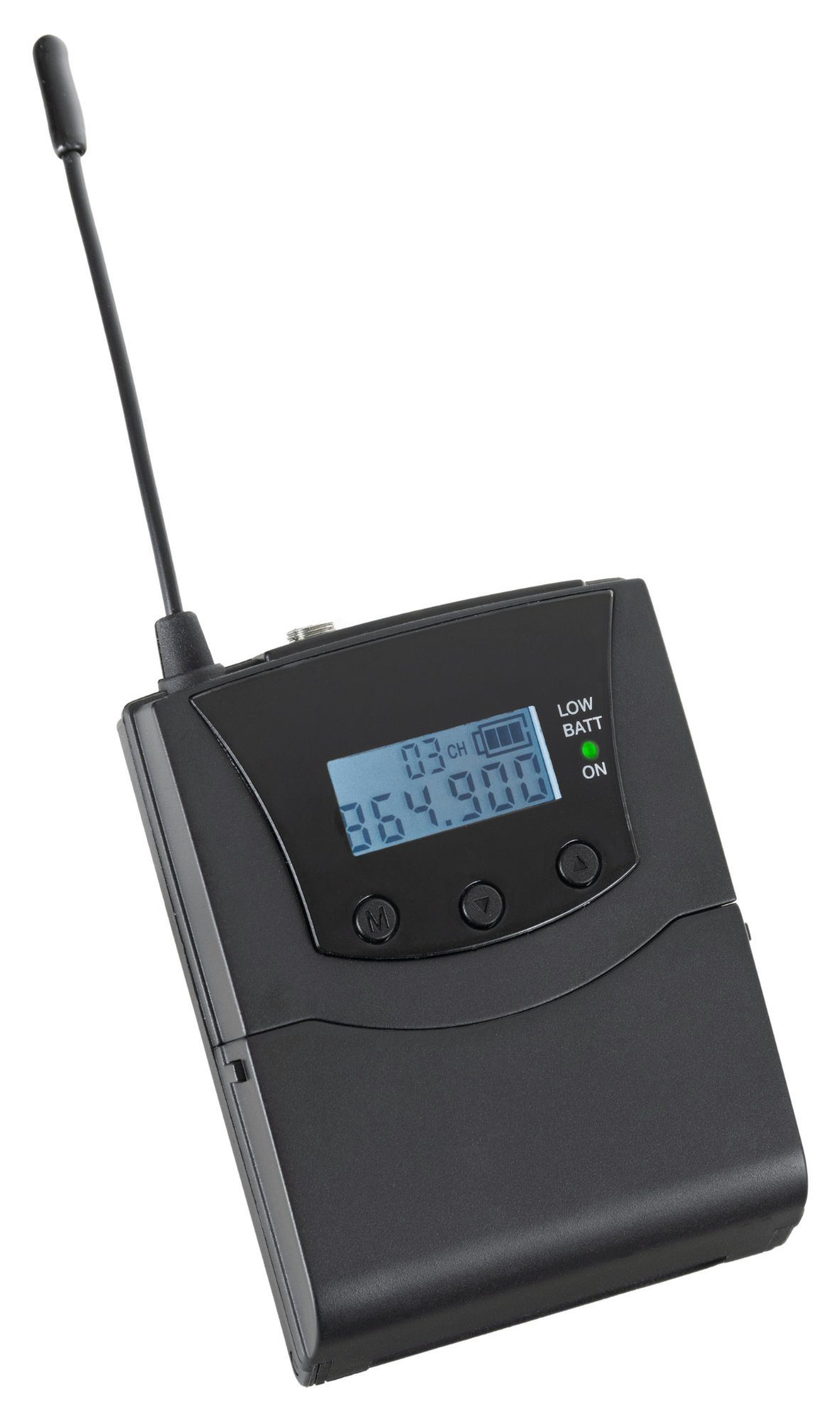 Beatfoxx Silent Guide V2 SDT-BP30 Bodypack-Sender Funk-Kopfhörer (Wireless Stereo Transmitter mit 3 Kanäle, UHF-Technik, Mit Mikrofon- und Aux- Eingang)