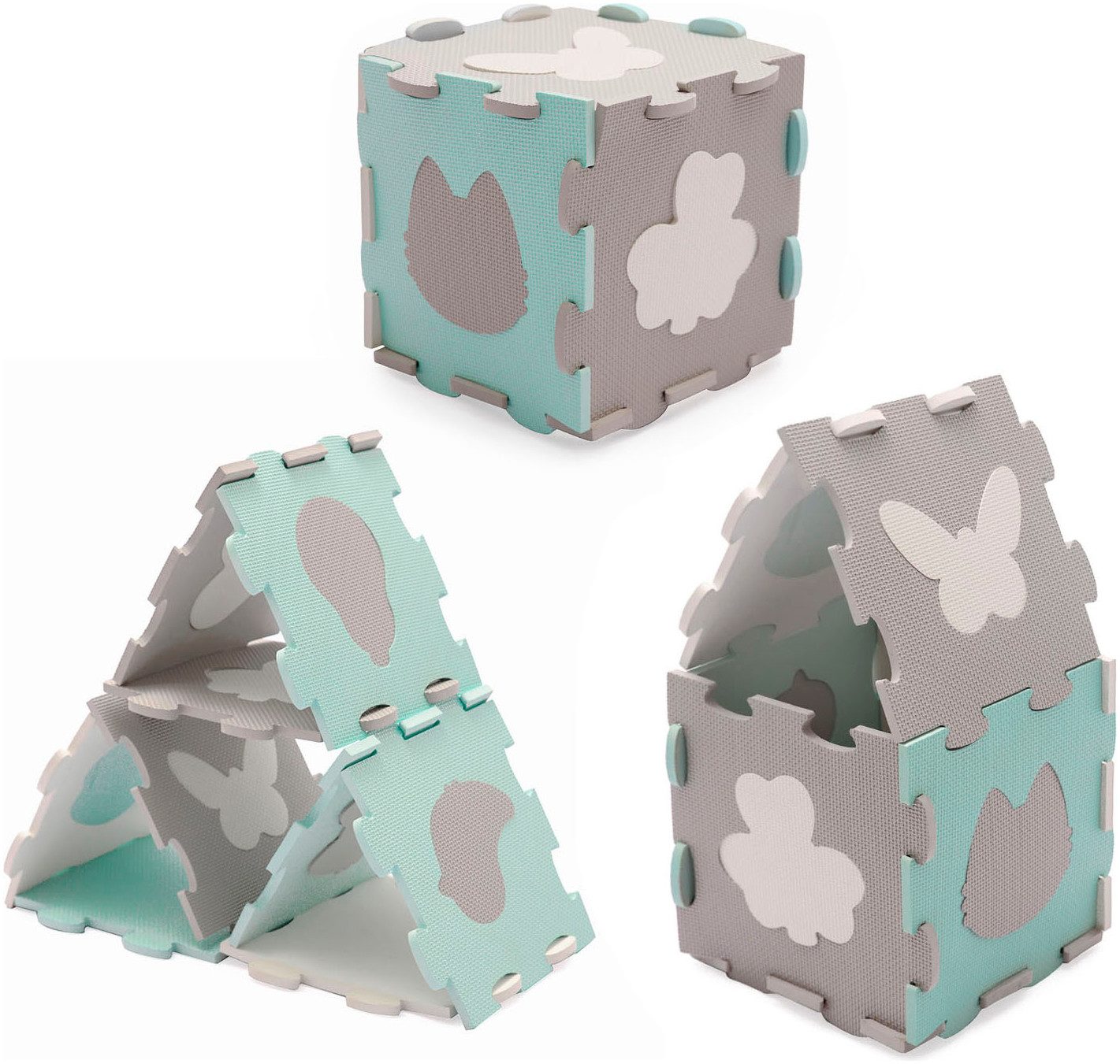 Kinderkraft Spielmatte Schaumstoff-Puzzlematte LUNO SHAPES günstig online kaufen