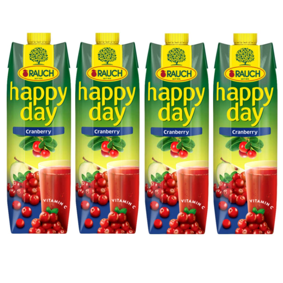 Rauch Fruchtsäfte Saft, Rauch Happy Day Cranberrykonzentrat Apfelkonzentrat 1000ml 4er Pack