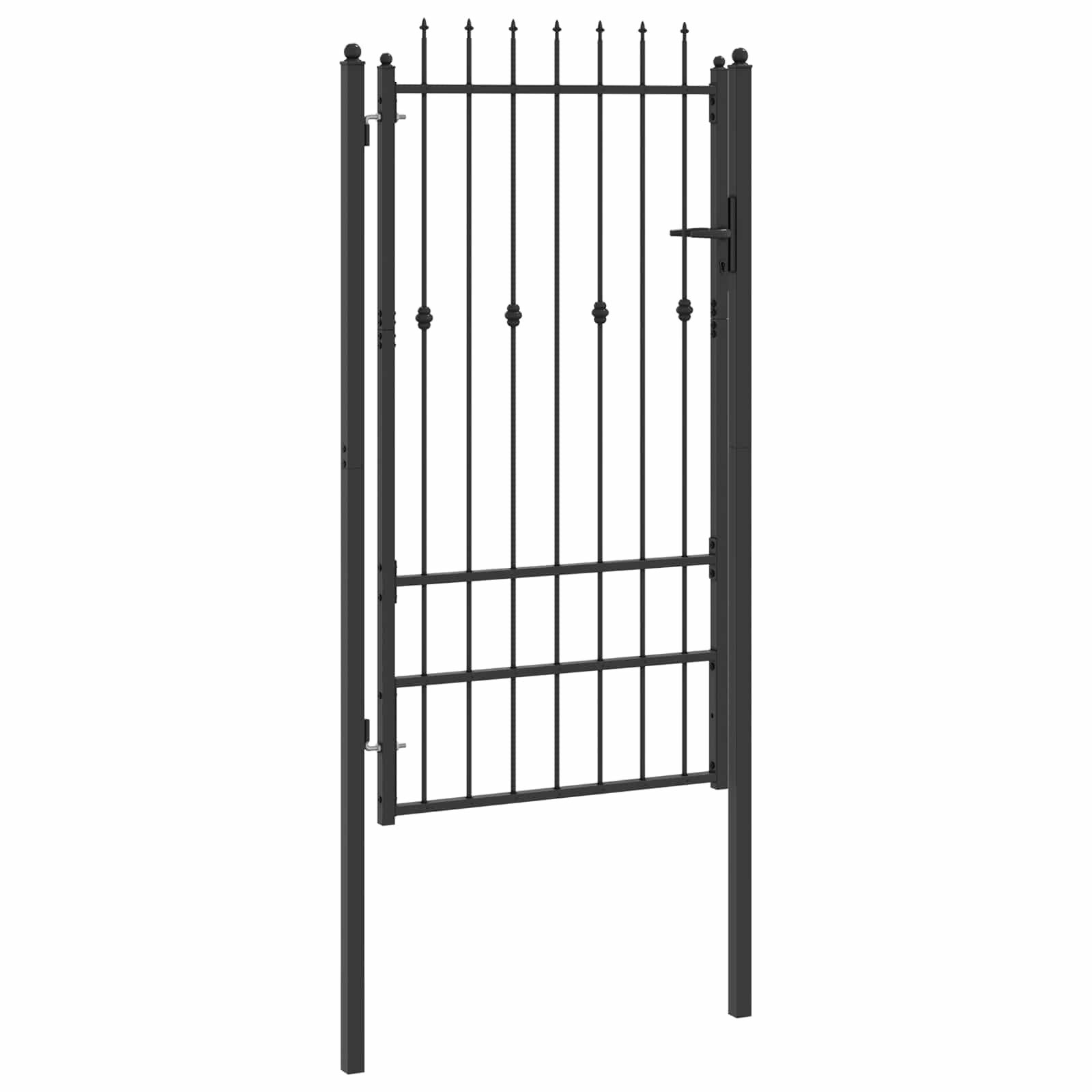vidaXL Gartentor Zauntor ASTEN 100 x 175 cm Metall Schwarz Abschließbar
