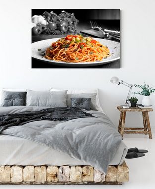 Pixxprint Leinwandbild schmackhafte Spaghetti Italia, schmackhafte Spaghetti Italia (1 St), Leinwandbild fertig bespannt, inkl. Zackenaufhänger