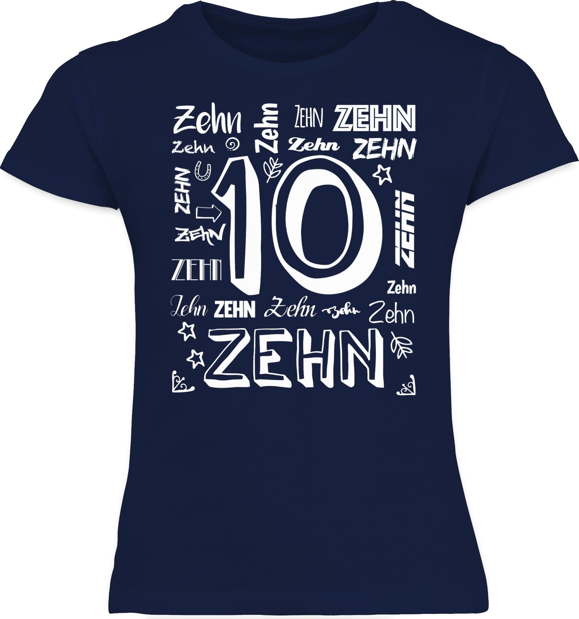 10. 3 Zahlen Dunkelblau T-Shirt Geburtstag Shirtracer Zehnter