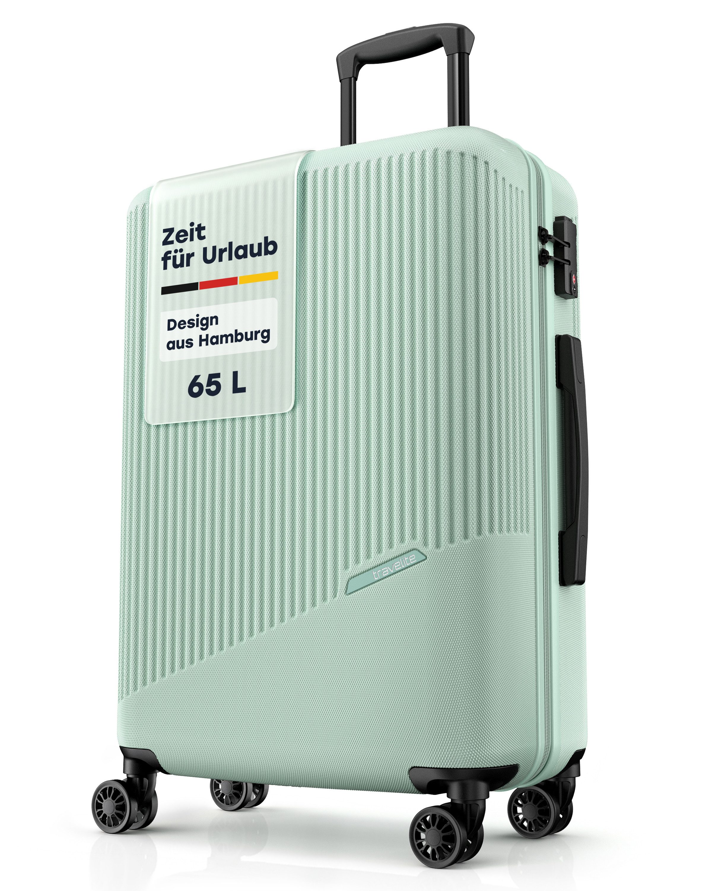 travelite Hartschalen-Trolley BALI Reisekoffer Hartschale, 4 Rollen, TSA-Schloss – robustes Reisegepäck