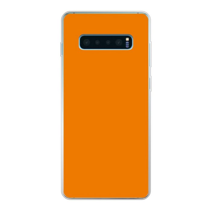 MuchoWow Handyhülle Orange - Jahreszeiten - Herbst Phone Case Handyhülle Samsung Galaxy S10+ Silikon Schutzhülle
