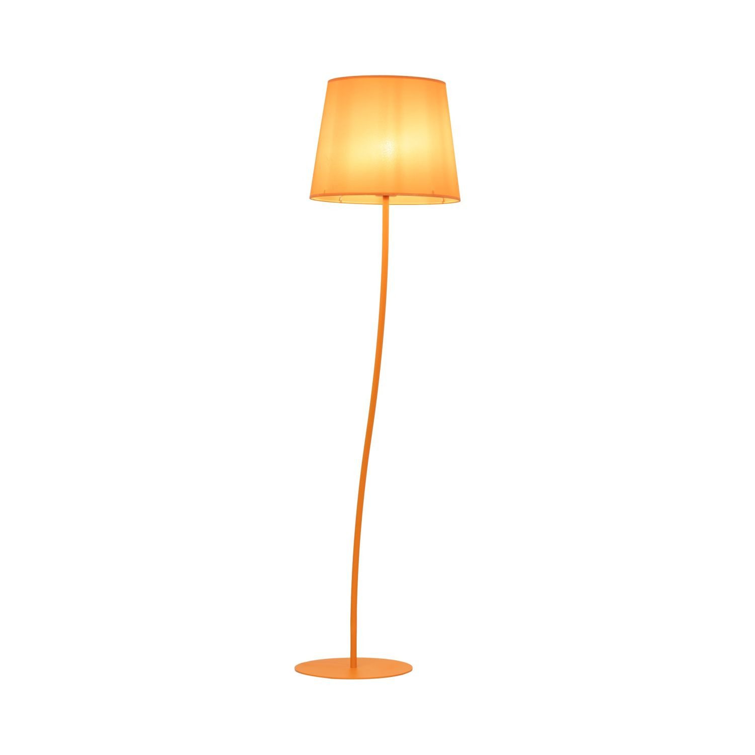 Licht-Erlebnisse Stehlampe PARKER, ohne Leuchtmittel, Kinderzimmerleuchte Orange E27 150 cm klein Stoff Metall Fußschalter