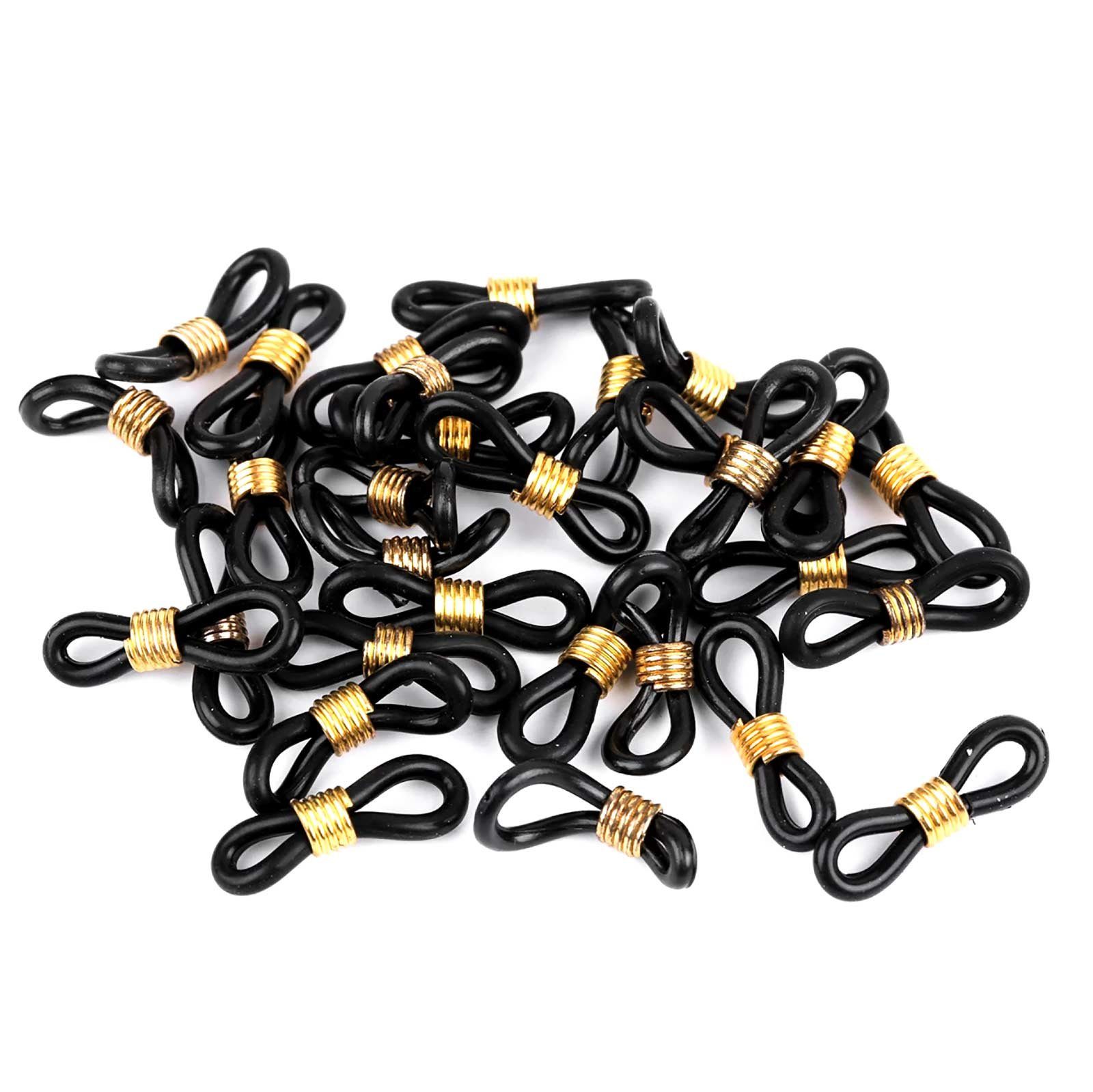 maDDma Очкиband 30 Gummischlaufen Ösen für Очкиband Очкиkette, schwarz gold