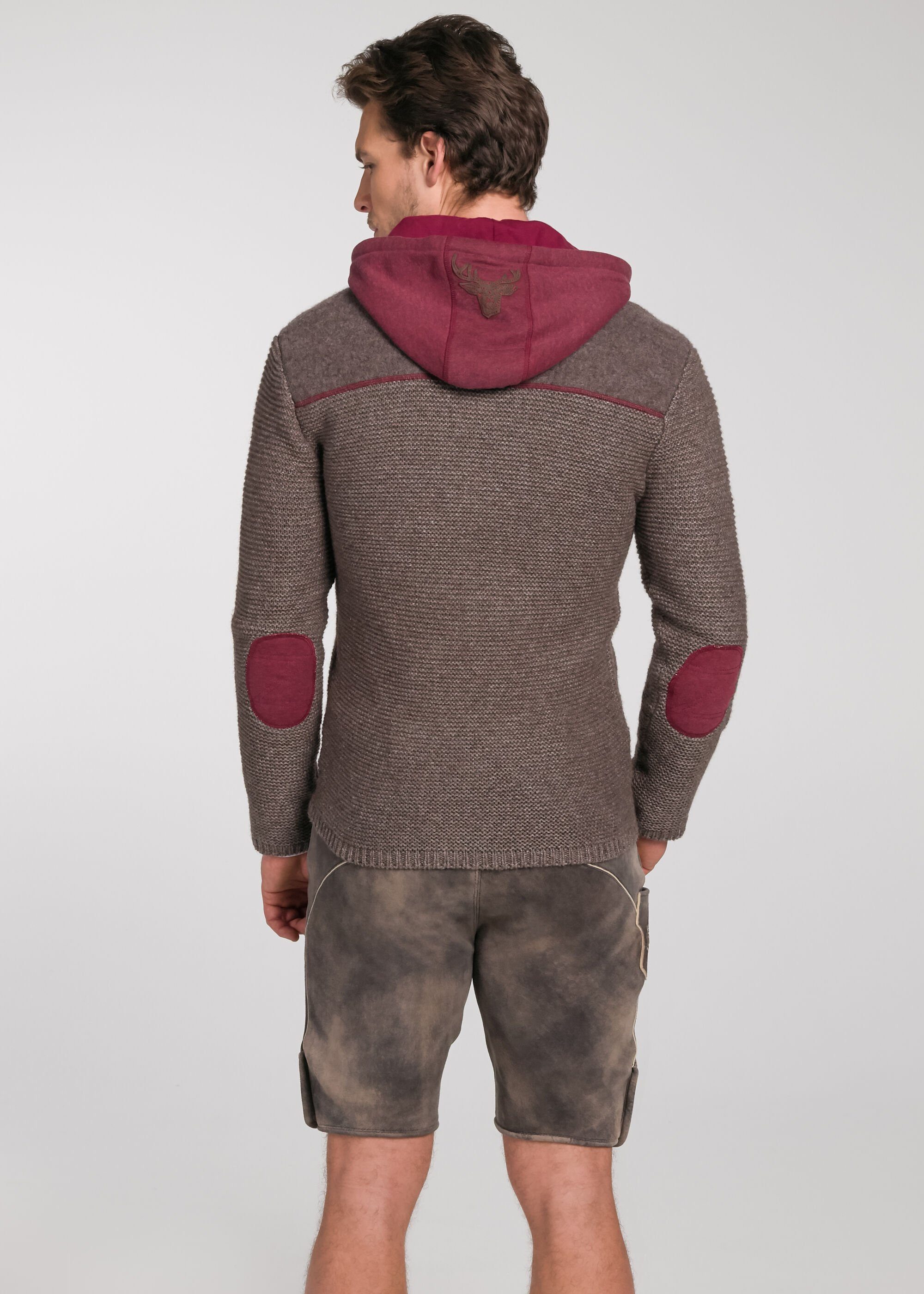 Sweater-Kapuze 70 mit Natur cm Spieth & Wensky Trachtenstrickjacke Dakar
