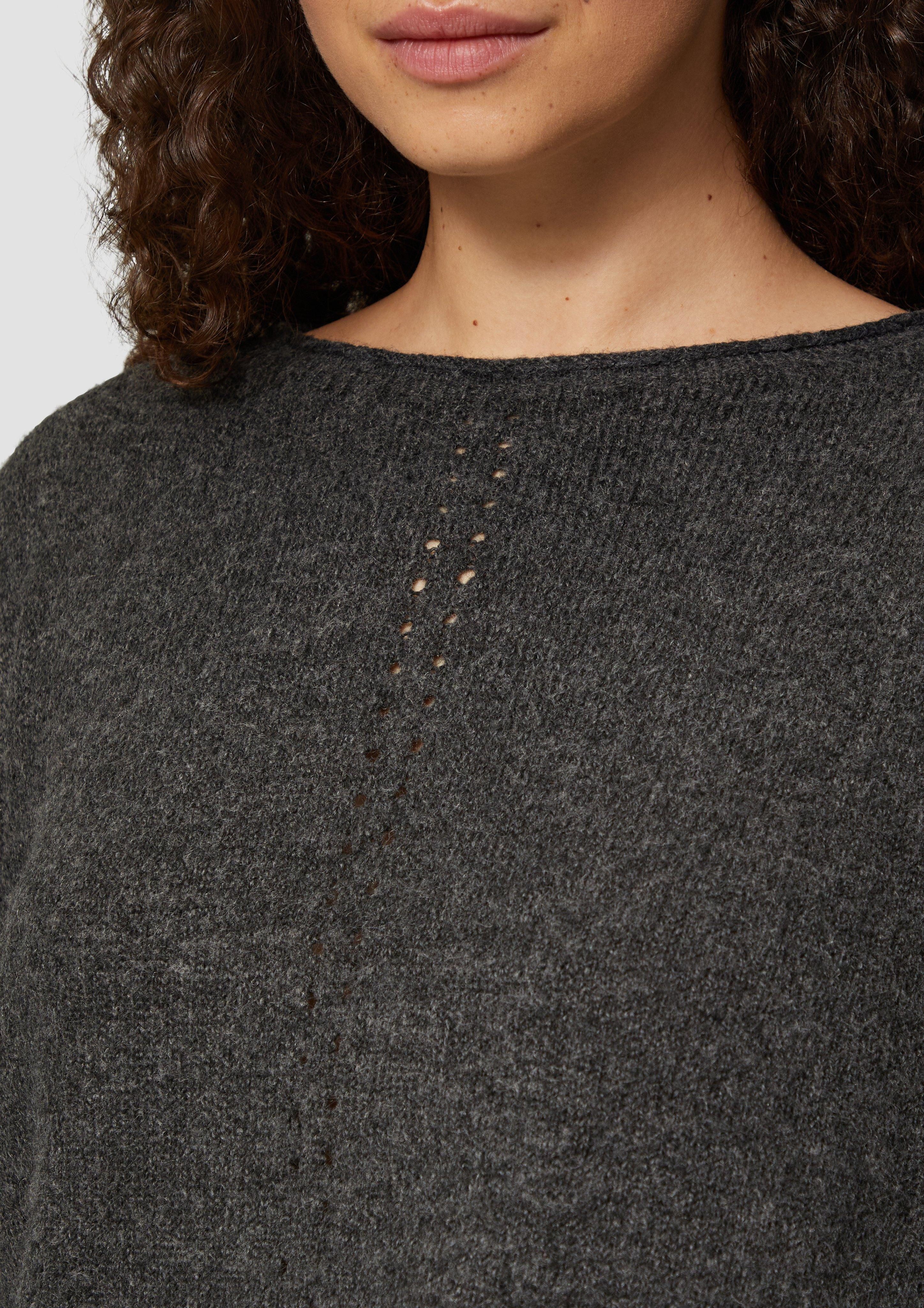 QS Strickpullover Weicher Strickpullover mit Ajour-Detail günstig online kaufen