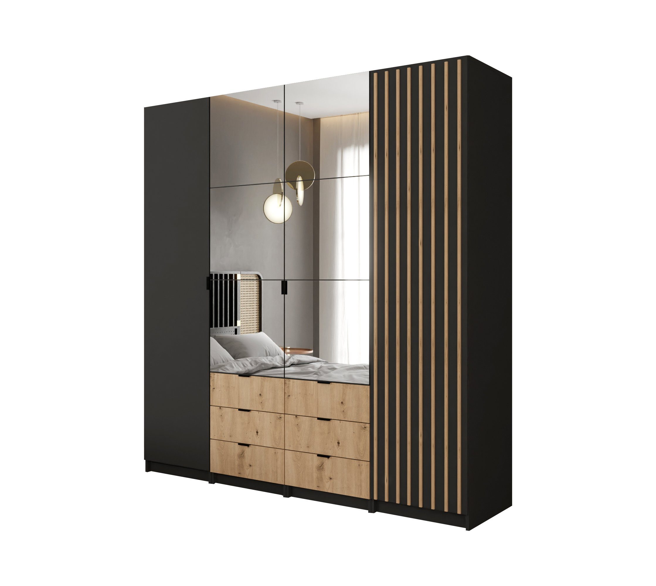 MOEBLO Kleiderschrank XANO 200 (Drehtürenschrank mit günstig online kaufen
