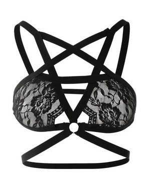 Elegant Love Bügelloser BH Sexy Spitzen-Dessous, Damenunterwäsche mit Pentagramm-Bandage (1-tlg) Spitzen-Lingerie, Erotische Unterwäsche, eleganter BH für Damen