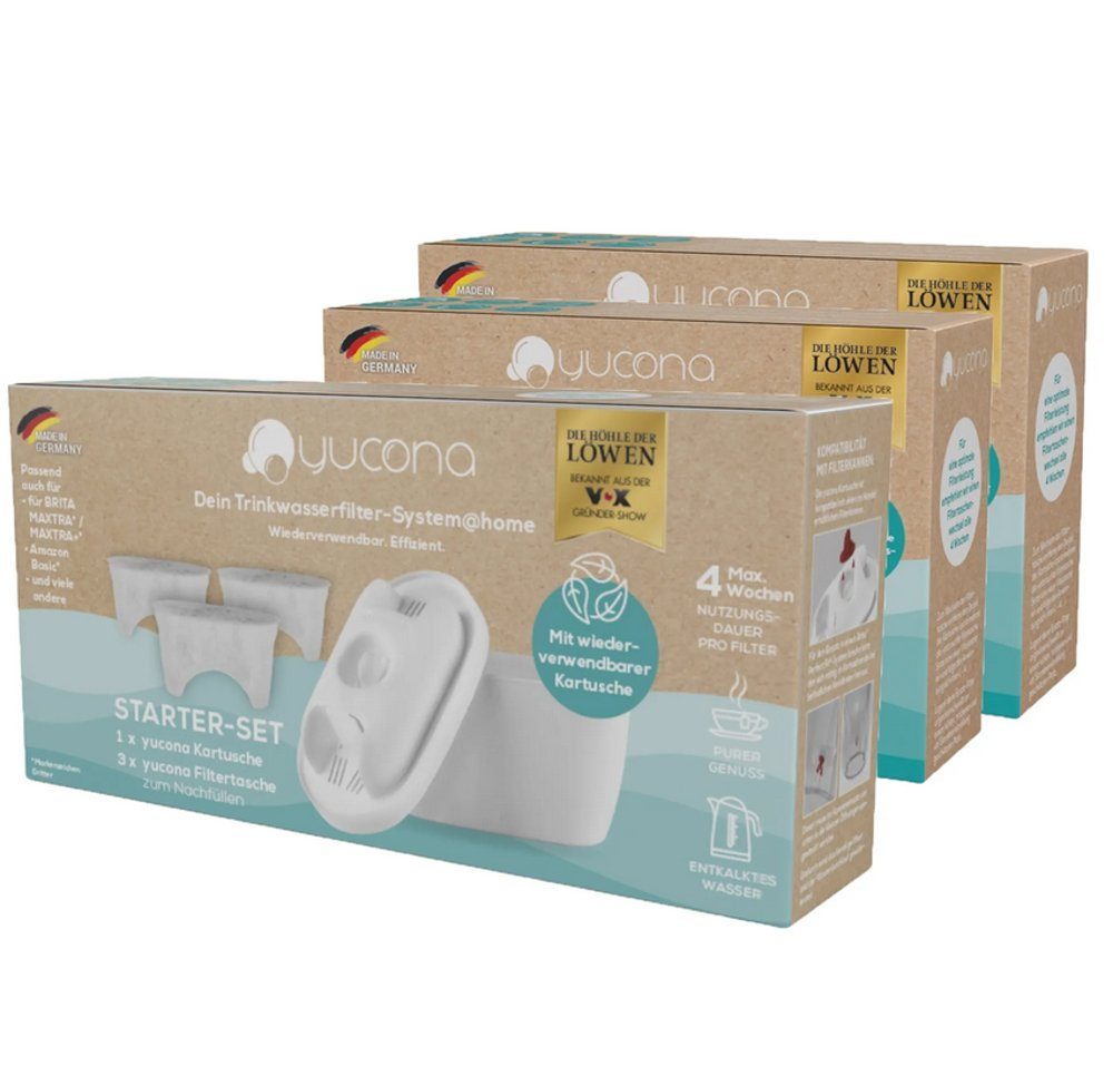 Yucona Wasserfilter Wasserfilter Starter-Kit - Kartusche mit 9 Filtertaschen